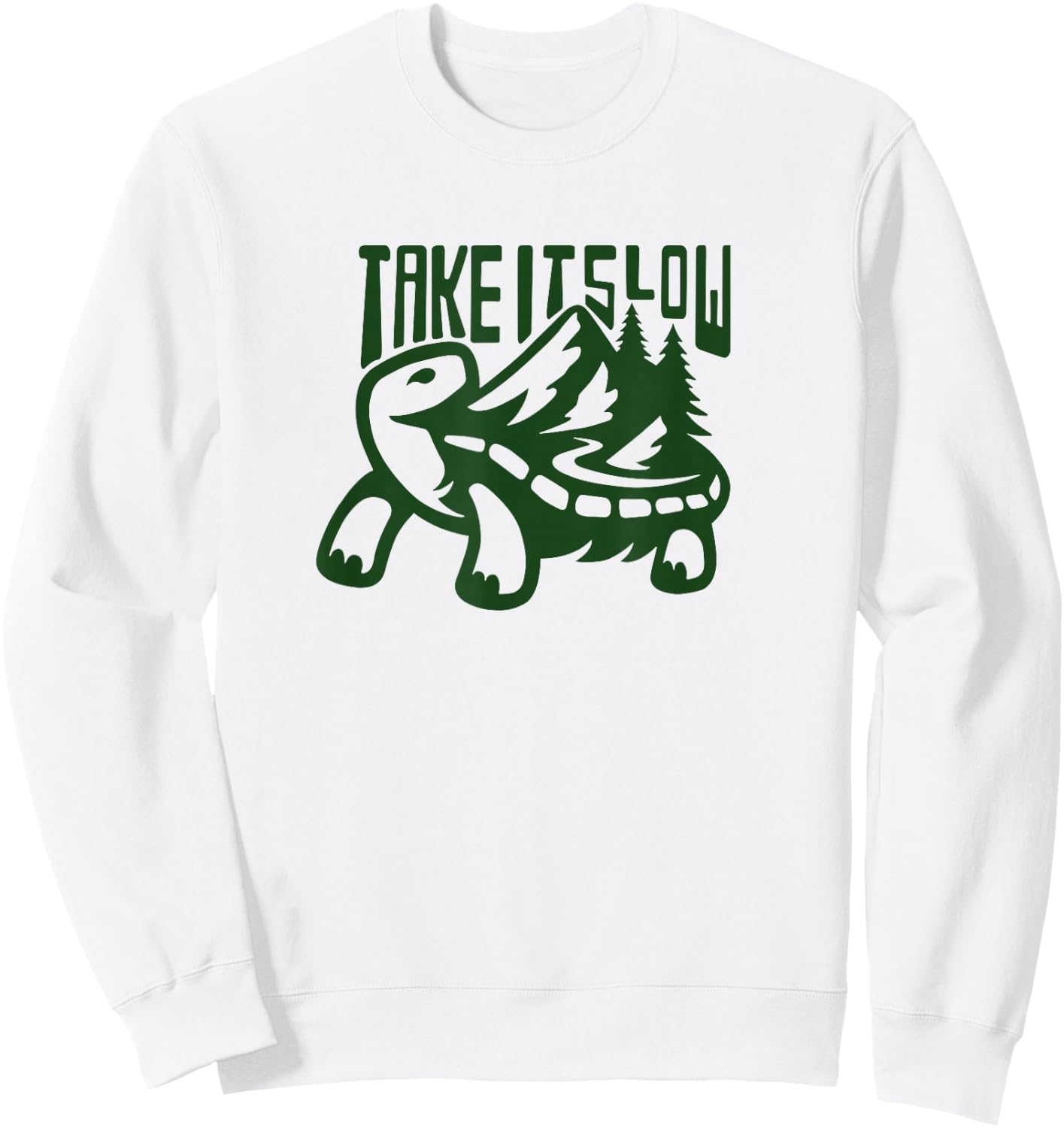 Hiking funny take it slow turtle lazy relax Sweatshirt - Sweatshirt | White