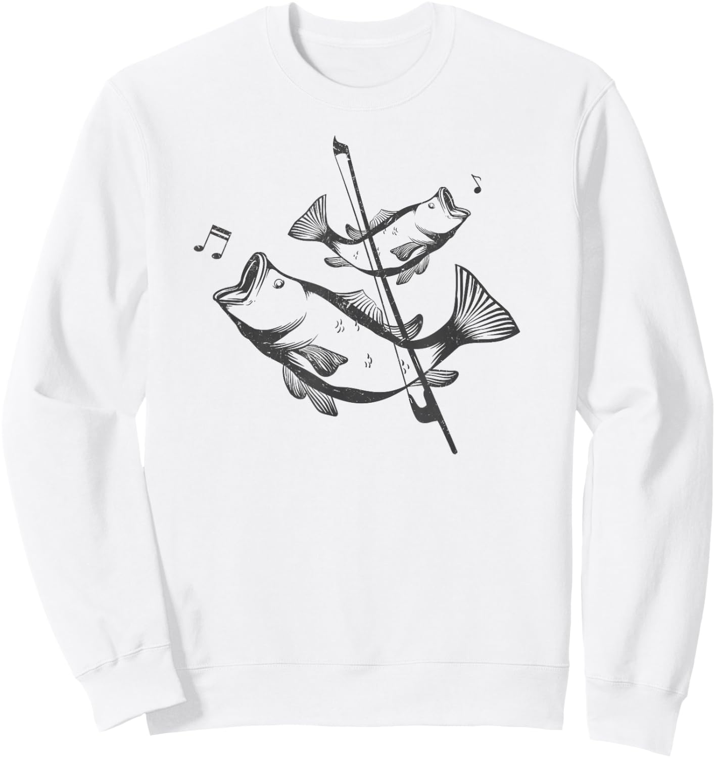 Funny Double Bass Pun Art Jazz Music Upright Bass Sweatshirt - Sweatshirt | White