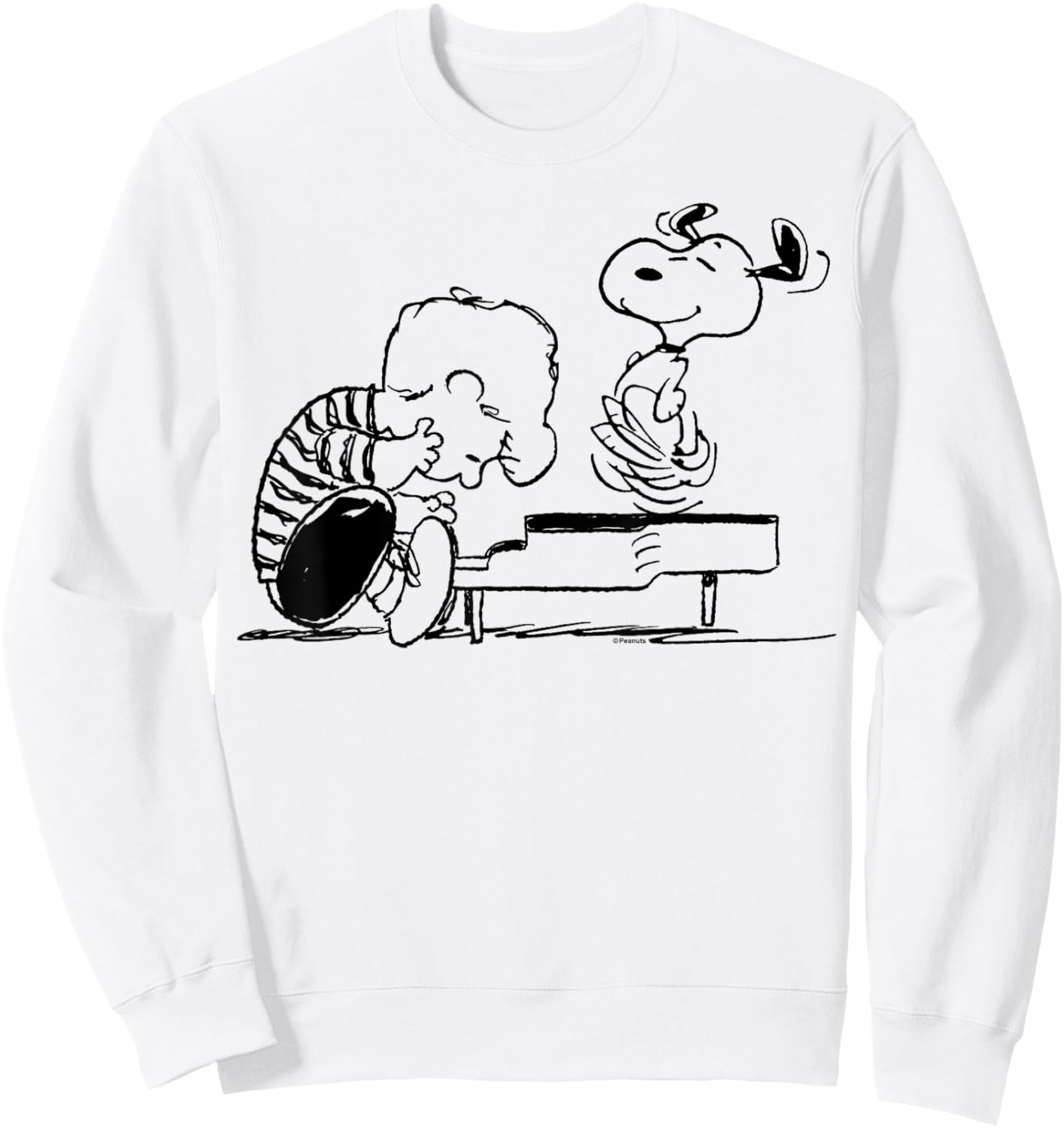 Peanuts - Schroeder And Snoopy Piano Sweatshirt - Sweatshirt | White