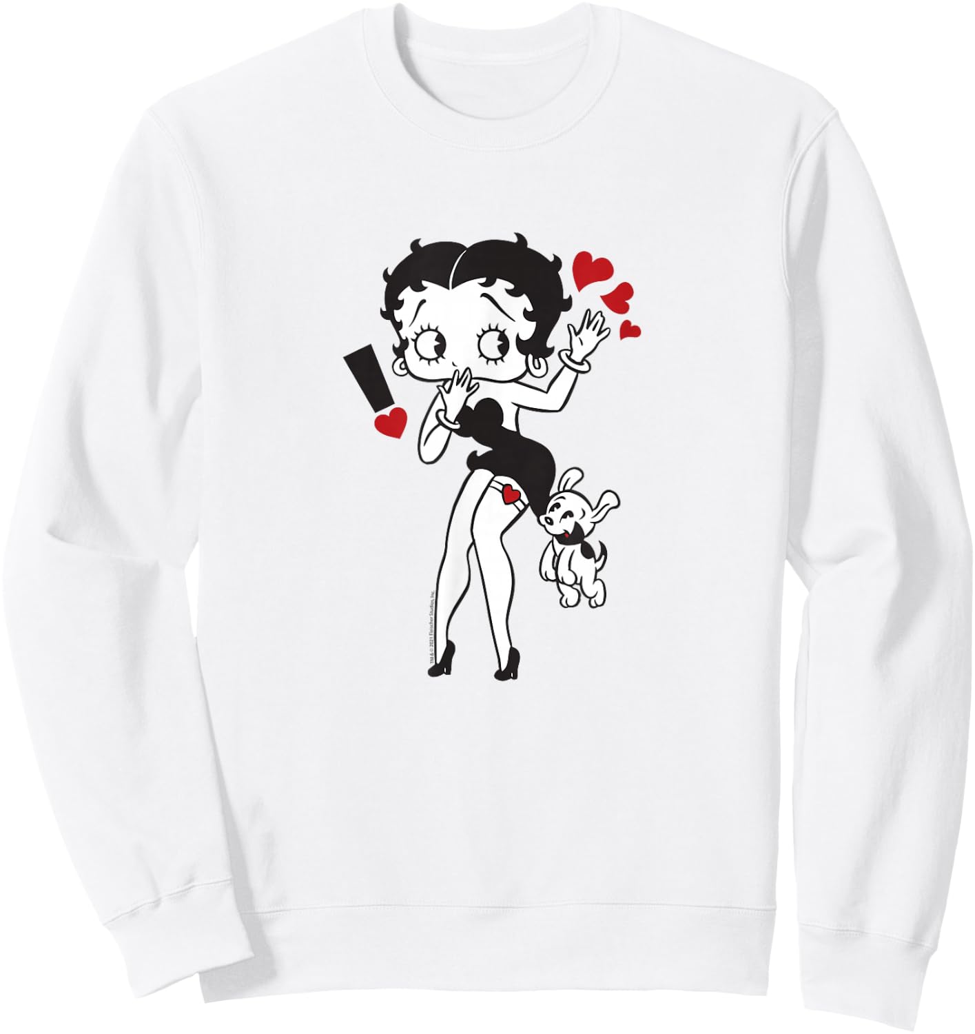 Betty Boop Exclamation Mark Sweatshirt - Sweatshirt | White