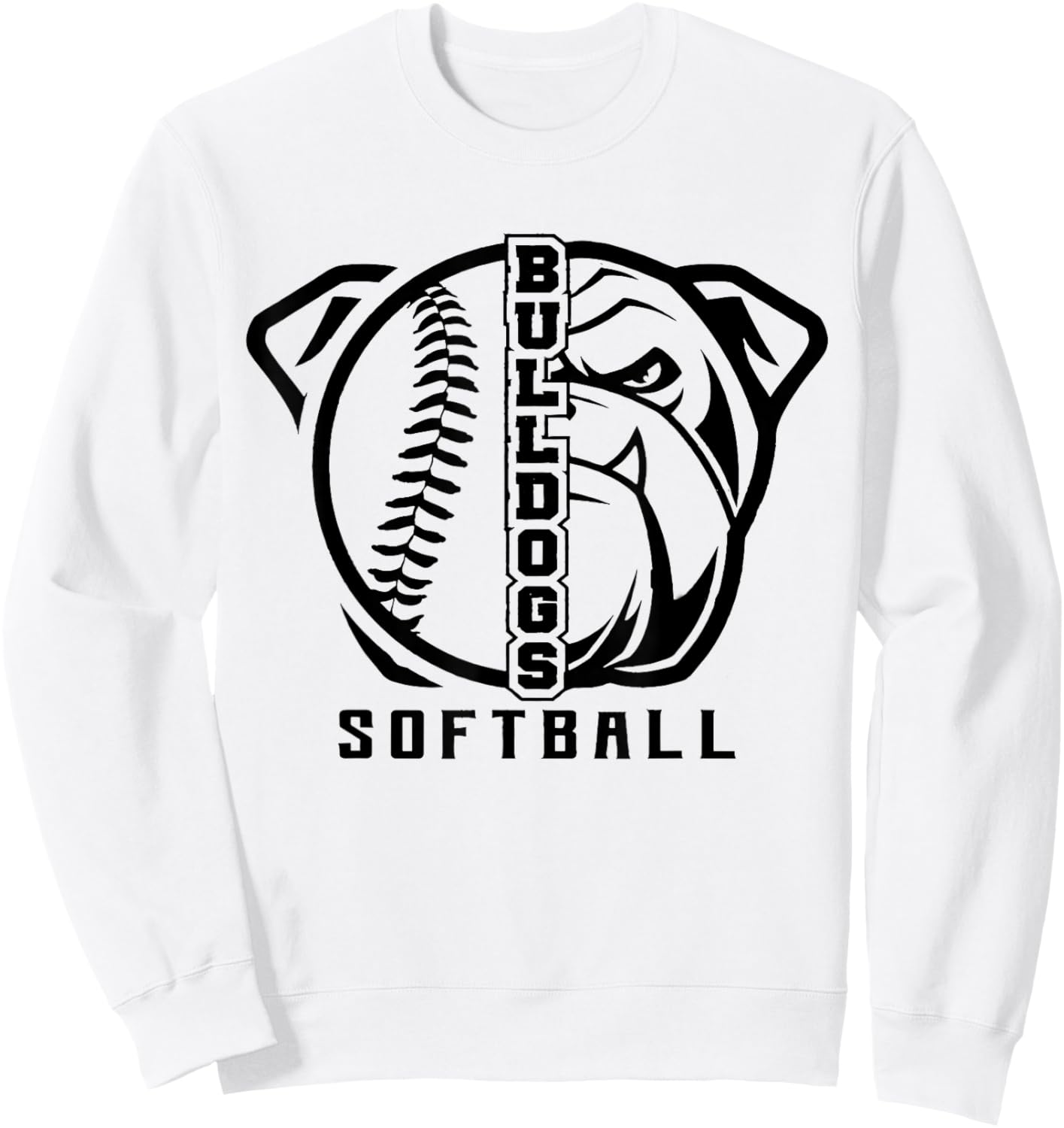 Bulldogs Baseball Softball High School Team Mascot Mom Sweatshirt - Sweatshirt | White