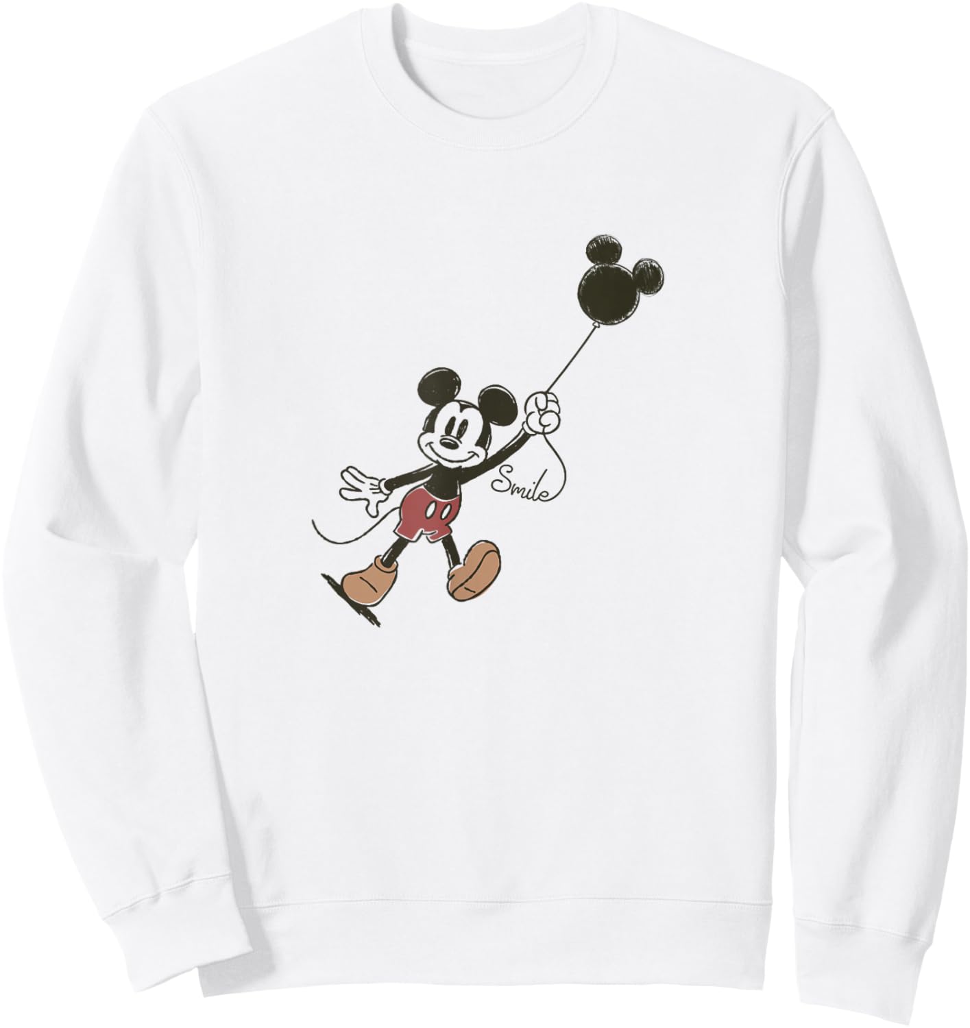 Disney Mickey & Friends Classic Vintage Mickey Ears Balloon Sweatshirt - Sweatshirt | White