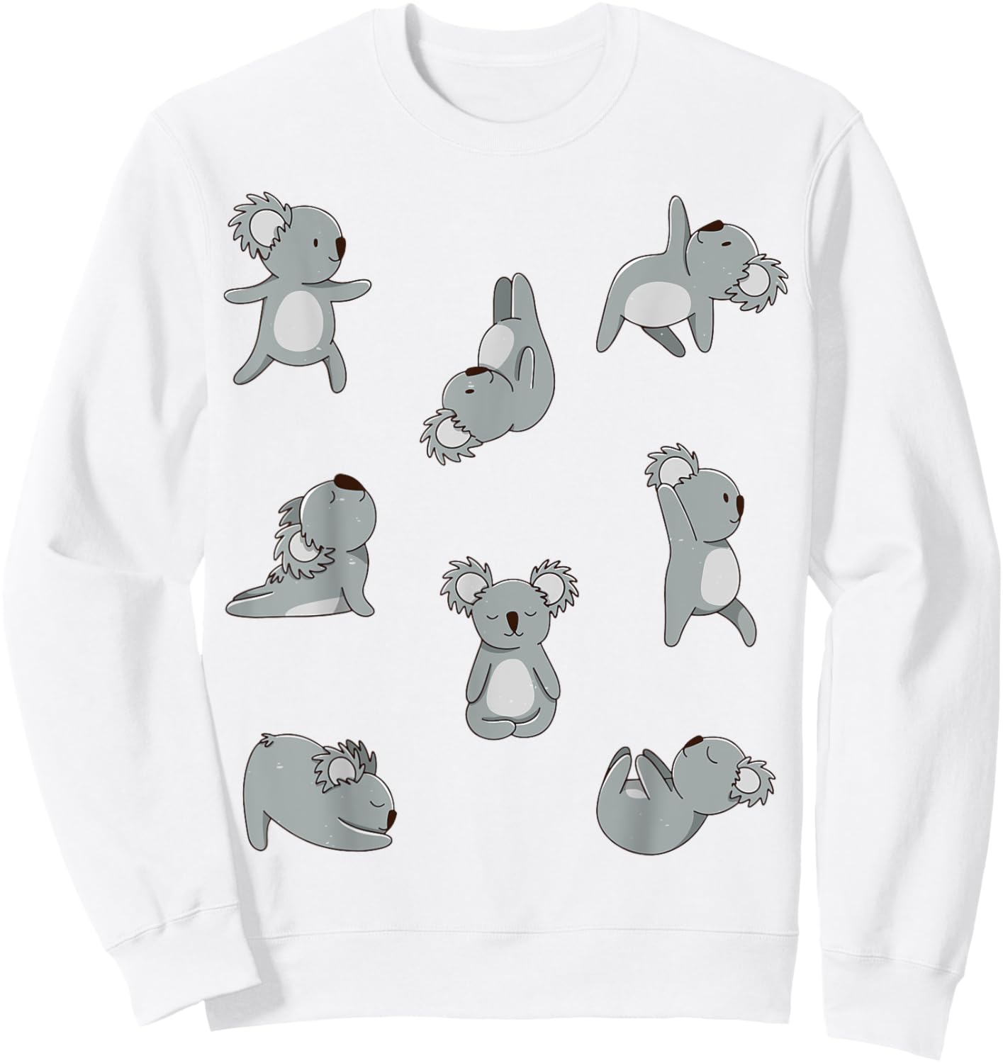 Yoga postures koala bear koala women men kids Sweatshirt - Sweatshirt | White