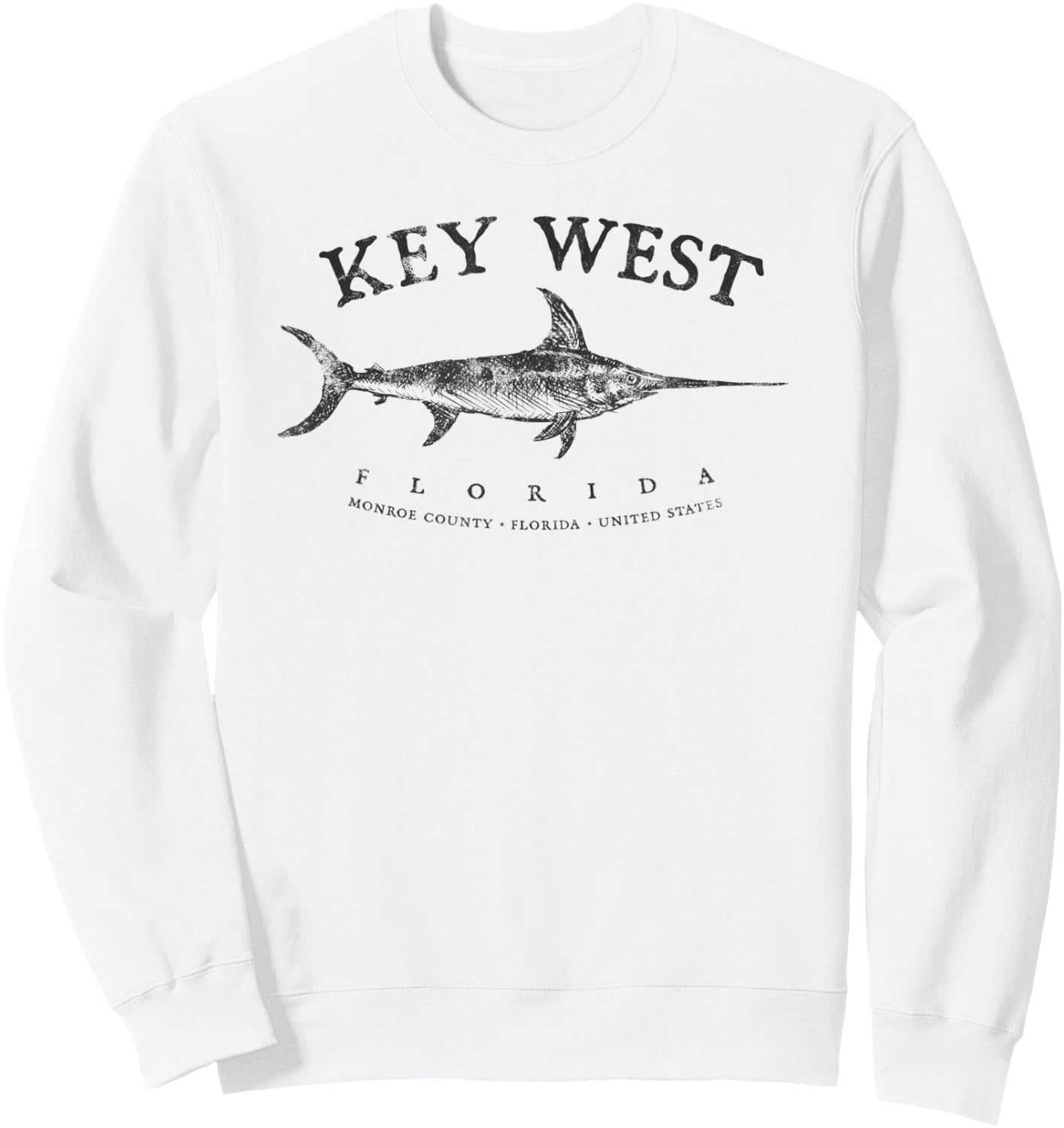 Key West Fishing Marlin Swordfish Sailfishing Florida FL Sweatshirt - Sweatshirt | White