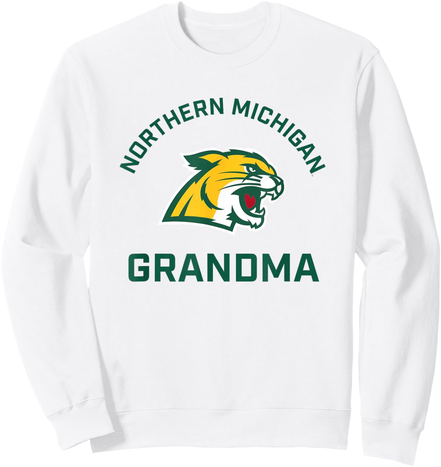 Northern Michigan University NMU Wildcats Arched Grandma Sweatshirt - Sweatshirt | White
