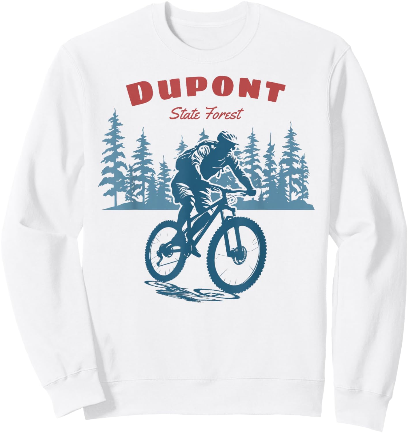 Dupont State Forest Retro Vintage Mountain Biking Sweatshirt - Sweatshirt | White