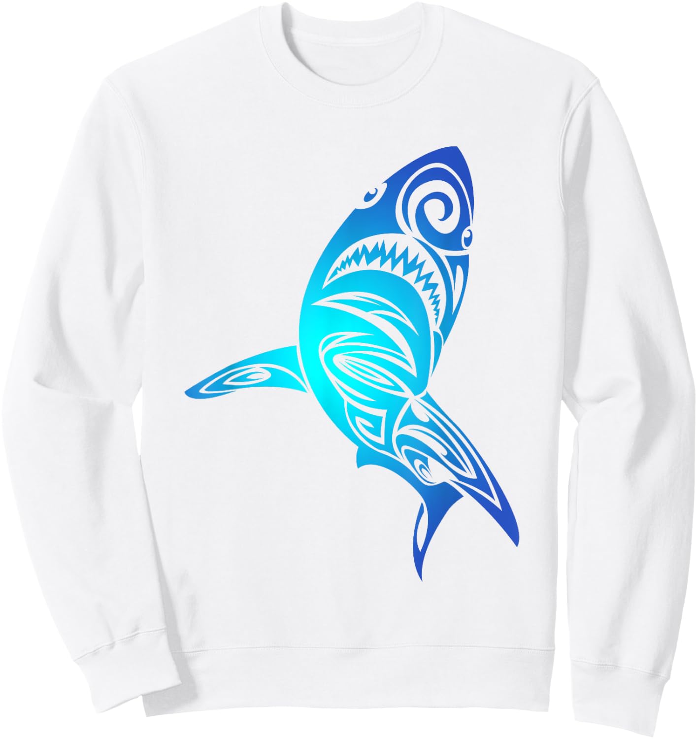 Hawaii Mano Tribal Shark Lover Awesome Cool Gift Sweatshirt - Sweatshirt | White