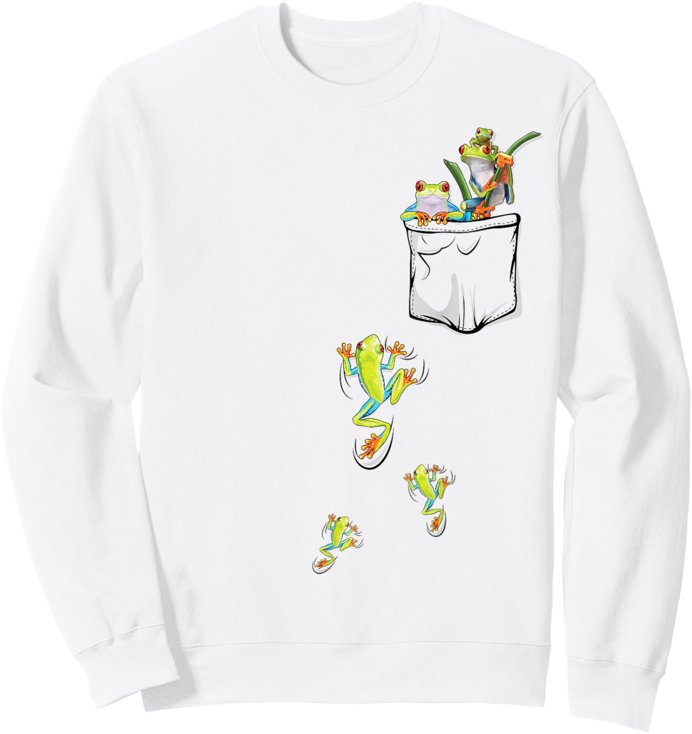 Frog Lover | Cute Frog Pocket for Kids Frog Sweatshirt - Sweatshirt | White