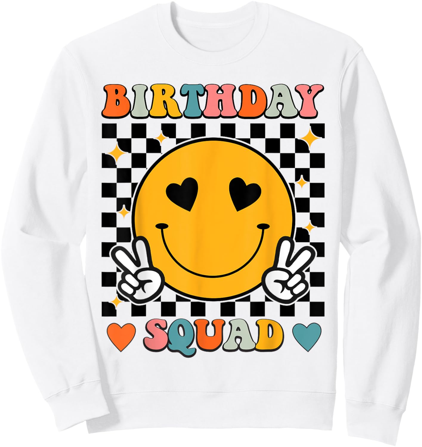 Retro Birthday Squad Matching Birthday Family Group Bday Sweatshirt - Sweatshirt | White