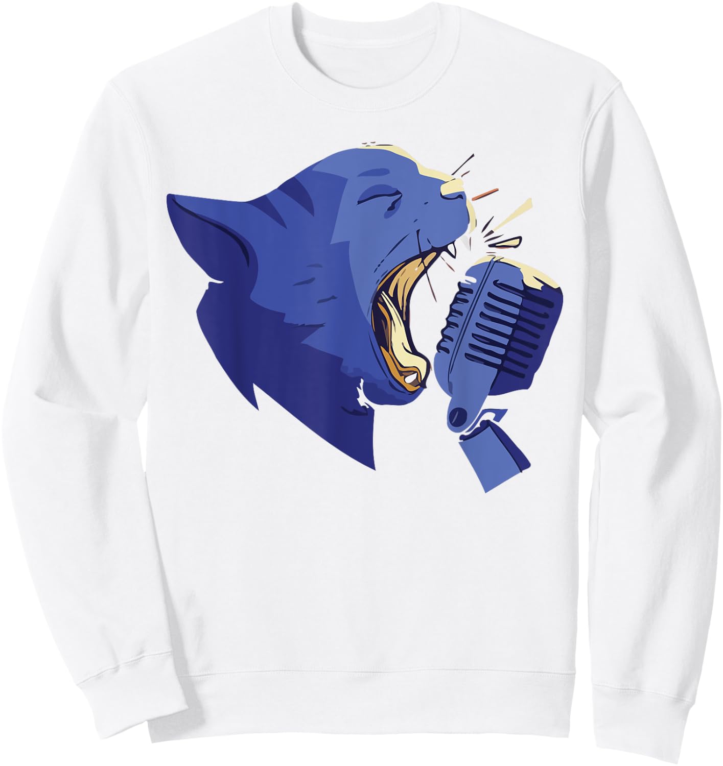 Cute Karaoke Singing Cat Singer Musical Band Vocalist Women Kids Sweatshirt - Sweatshirt | White