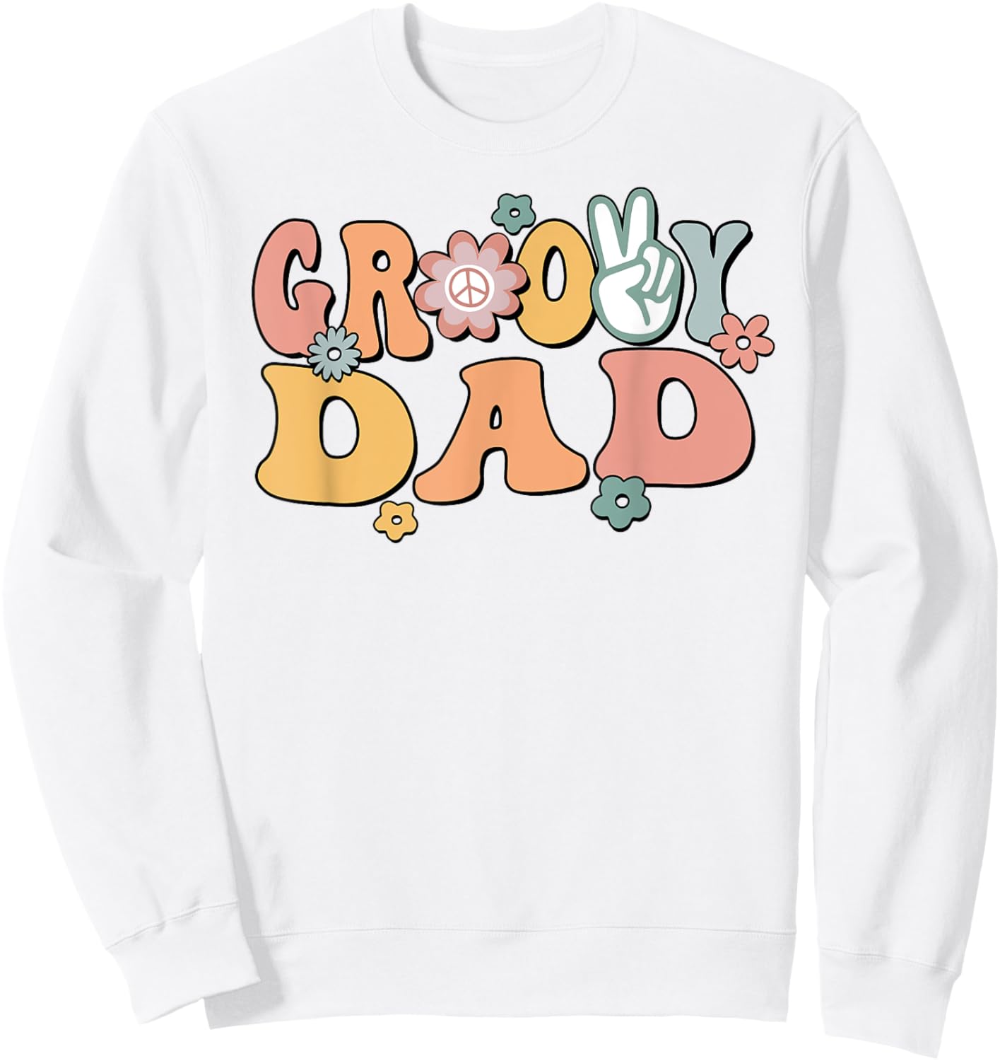 Groovy Dad Retro Father Matching Family 1st Birthday Party Sweatshirt - Sweatshirt | White