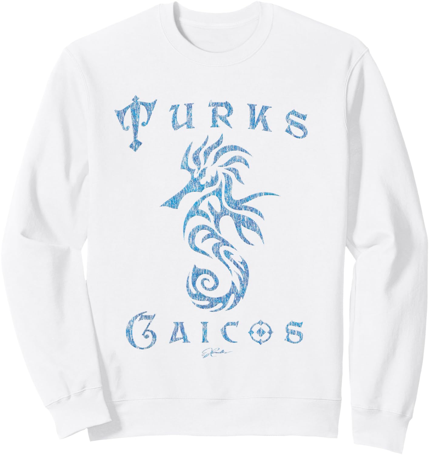 JCombs: Turks & Caicos Islands Seahorse Sweatshirt - Sweatshirt | White