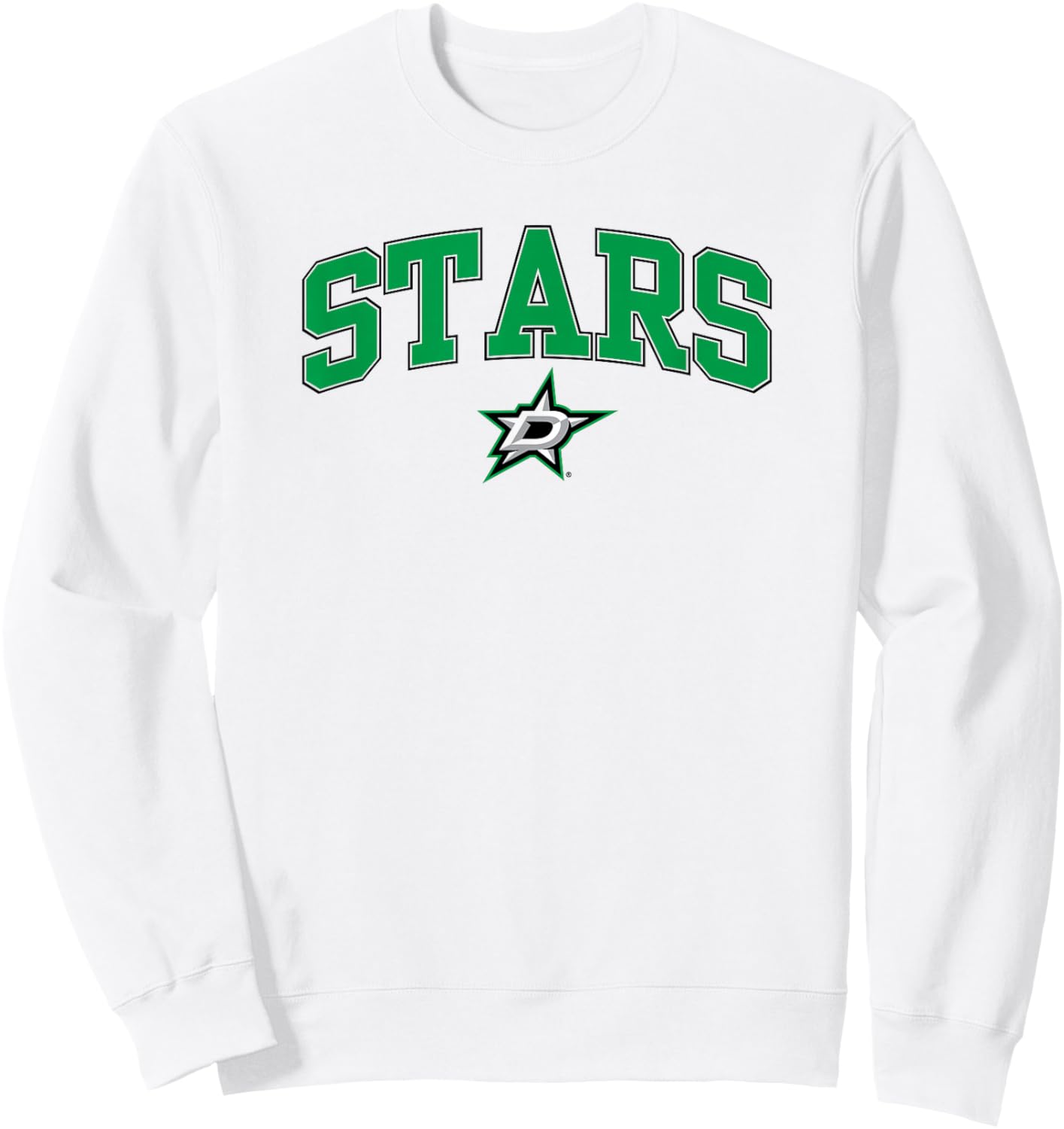 Dallas Stars Arch Over Gray Officially Licensed Sweatshirt - Sweatshirt | White