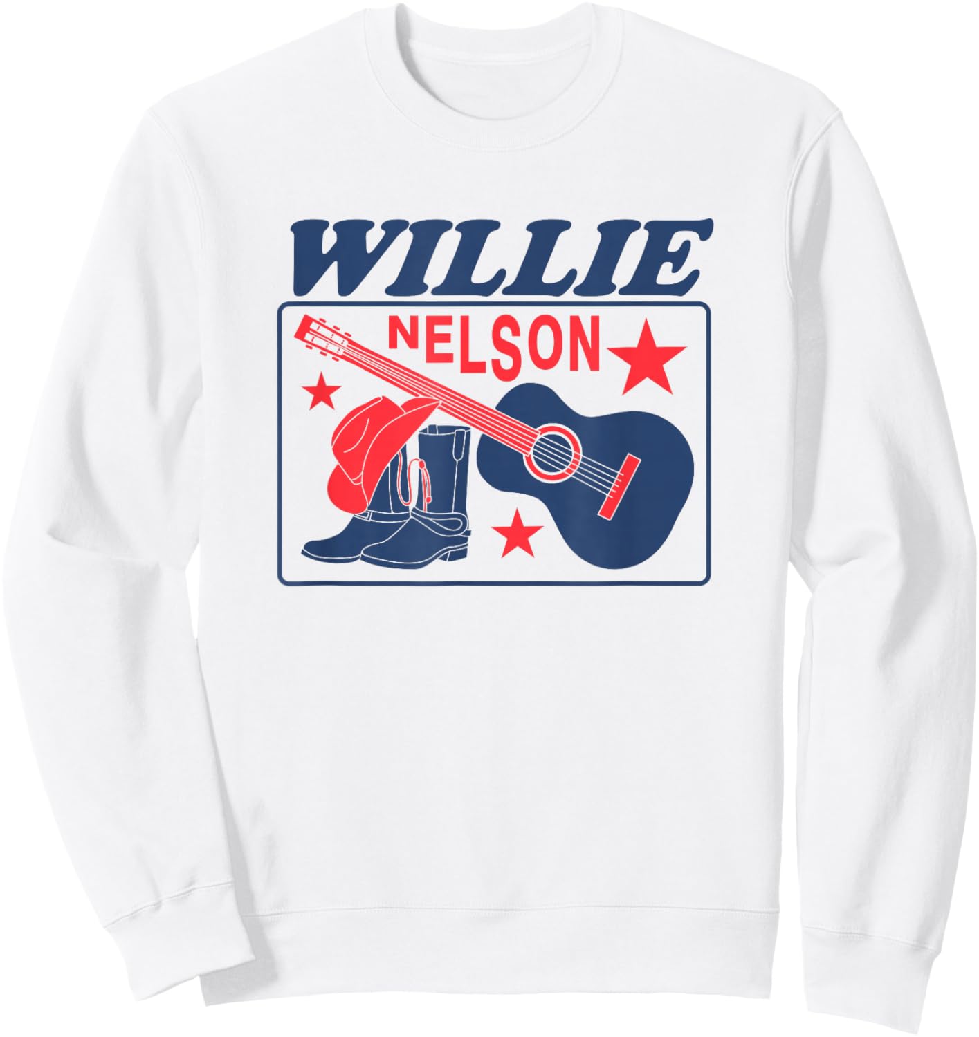 Official Willie Nelson Boots Sweatshirt - Sweatshirt | White