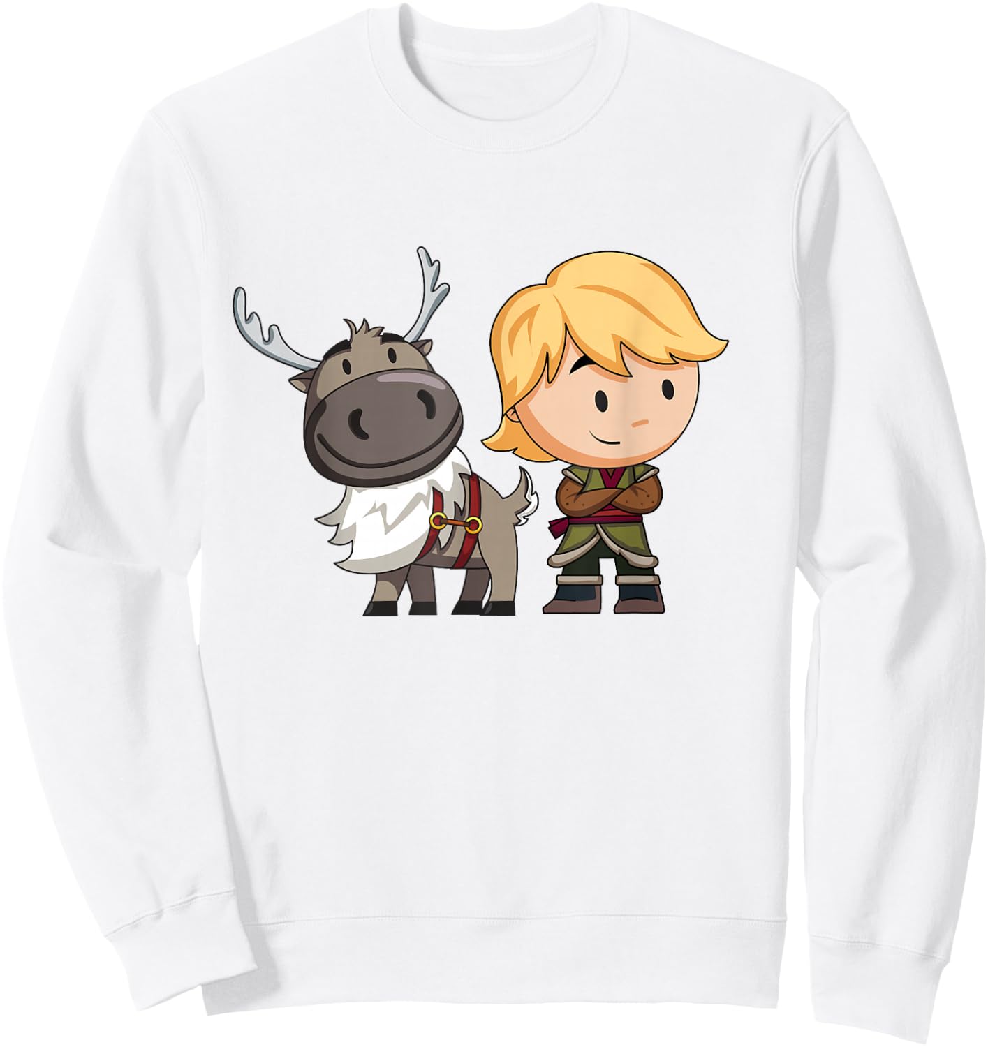 Disney Frozen 2 Sven and Kristoff Chibi Art Sweatshirt - Sweatshirt | White