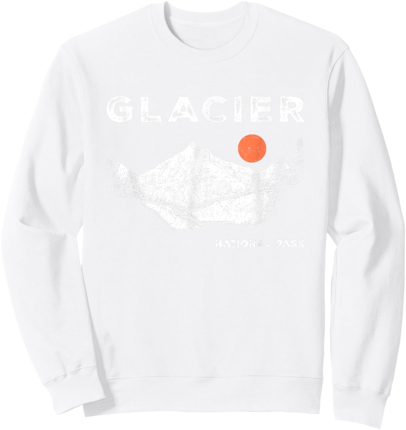 Retro Glacier National Park Montana Vintage Sweatshirt - Sweatshirt | White