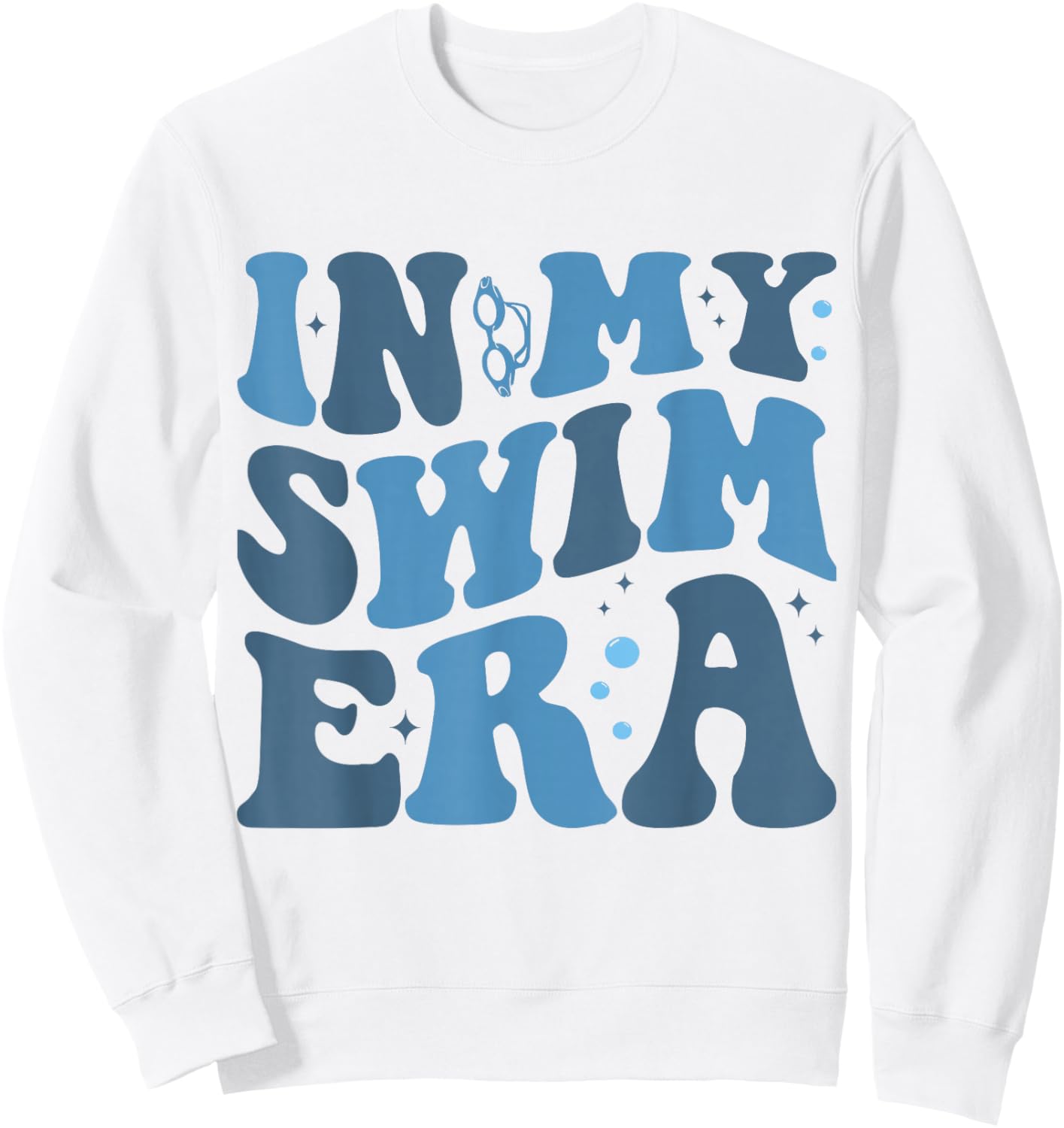 In My Swim Era Groovy Swimming Funny Swimmer Sweatshirt - Sweatshirt | White