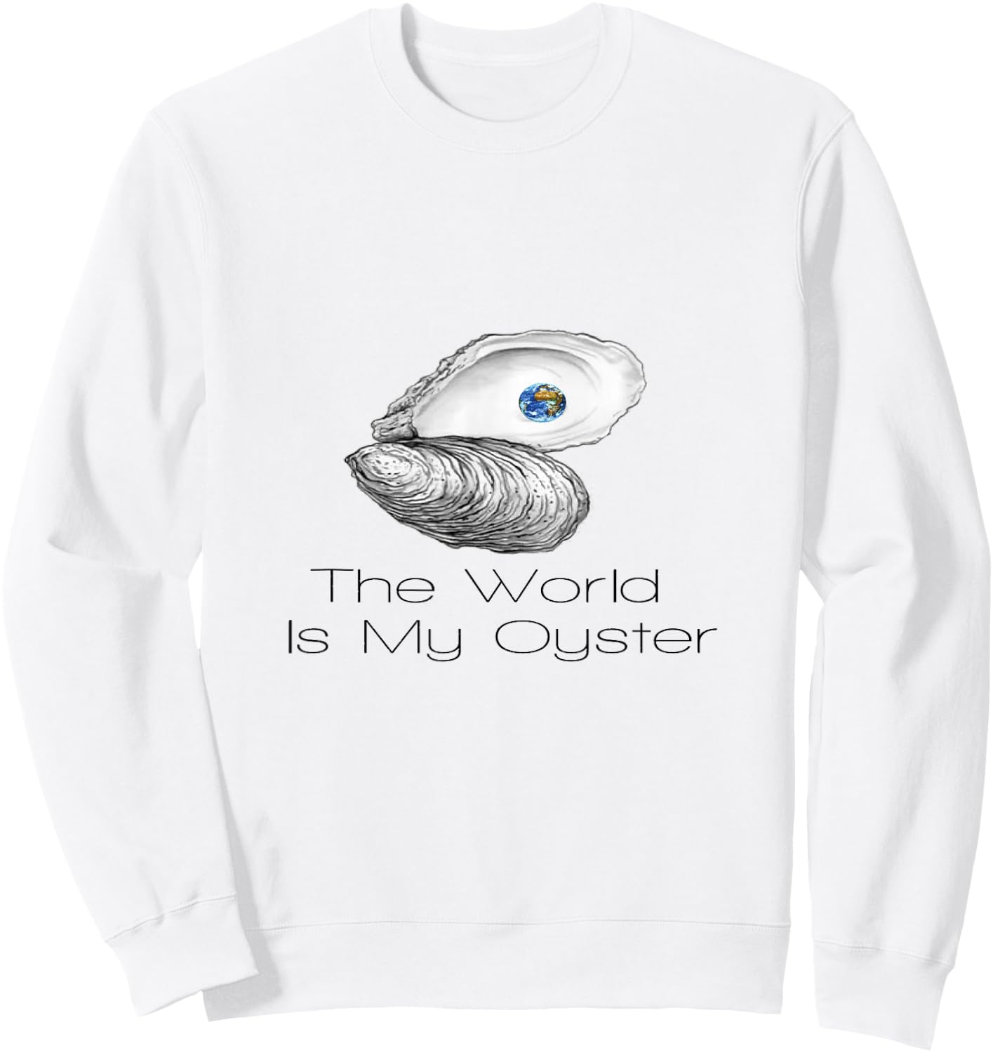 The World Is My Oyster Sweatshirt - Sweatshirt | White