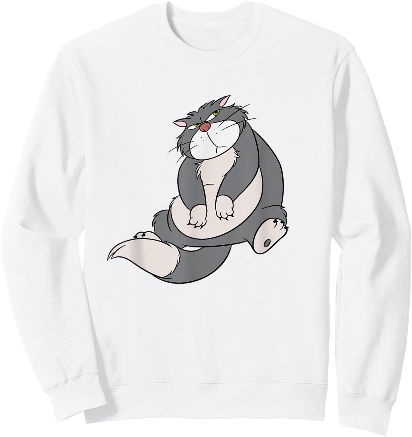 Disney Villains Annoyed Cute Lucifer Big Chest Portrait Sweatshirt - Sweatshirt | White