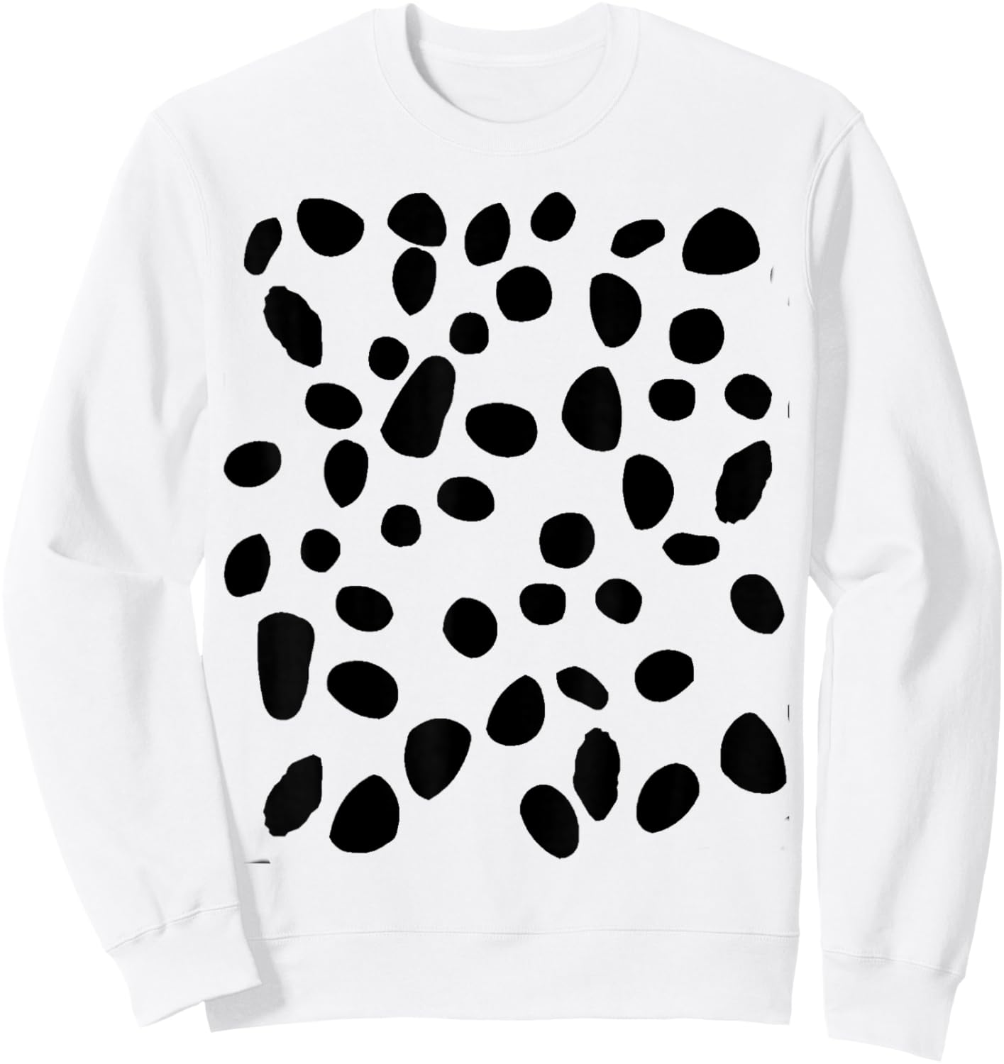 Spotted White with Black Polka dots Dalmatian Sweatshirt - Sweatshirt | White