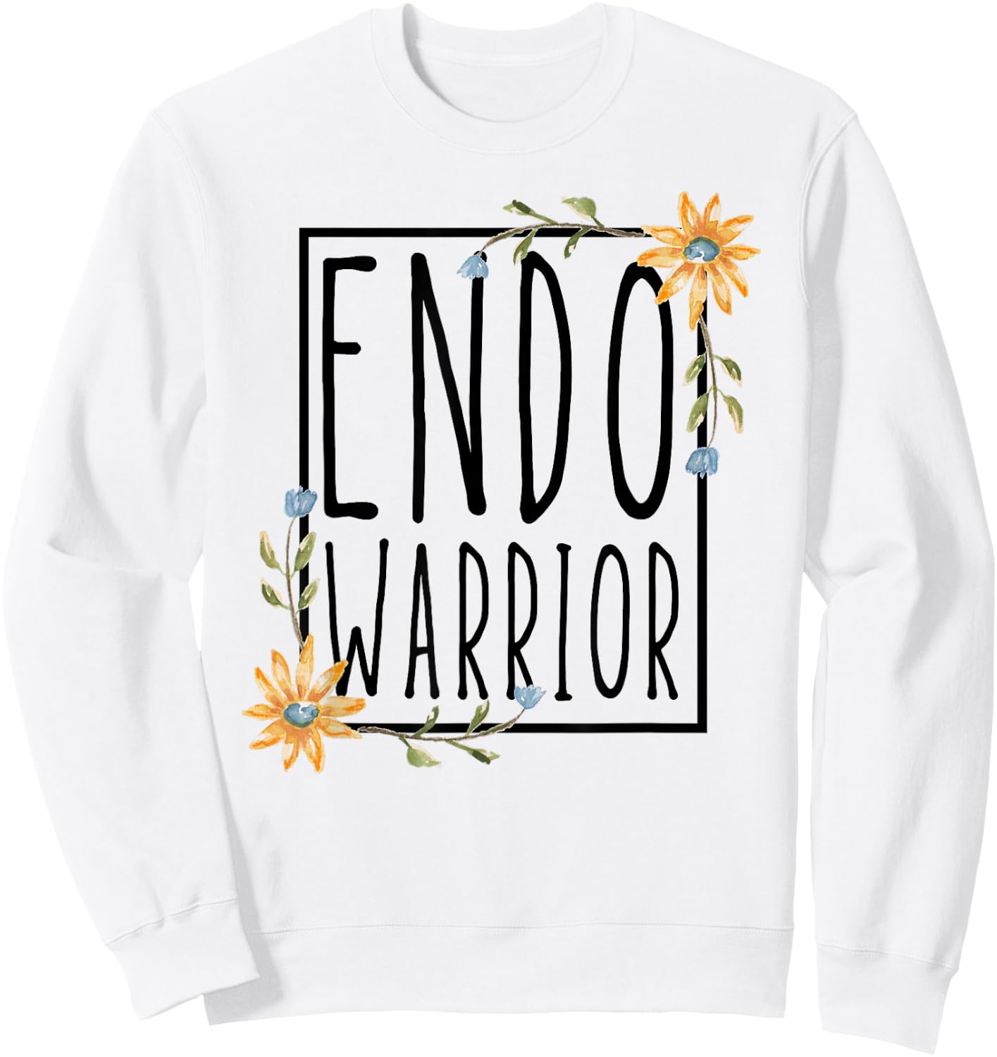 Endo Warrior - Sunflower Endometriosis Awareness Sweatshirt - Sweatshirt | White
