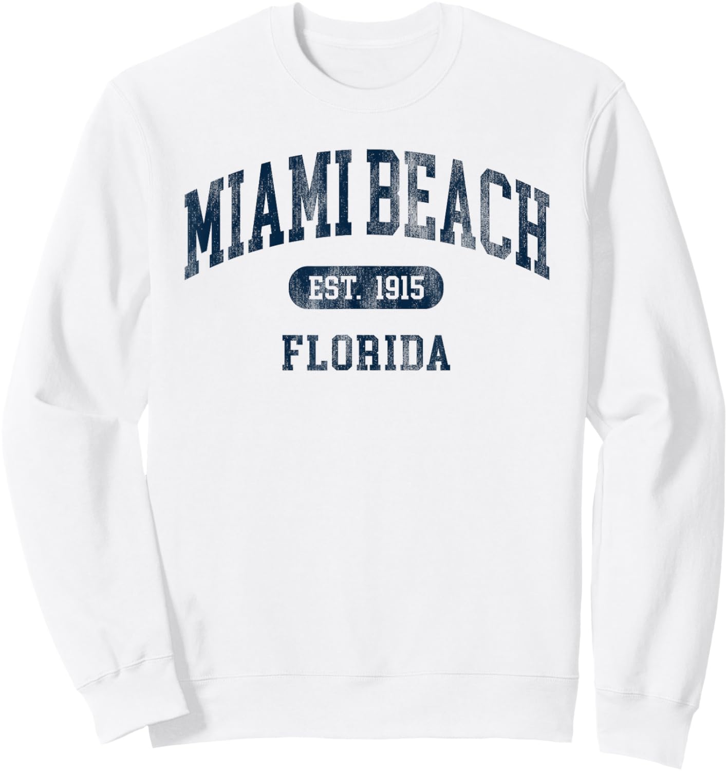 Miami Beach Florida Retro Preppy Throwback Vacation Souvenir Sweatshirt - Sweatshirt | White