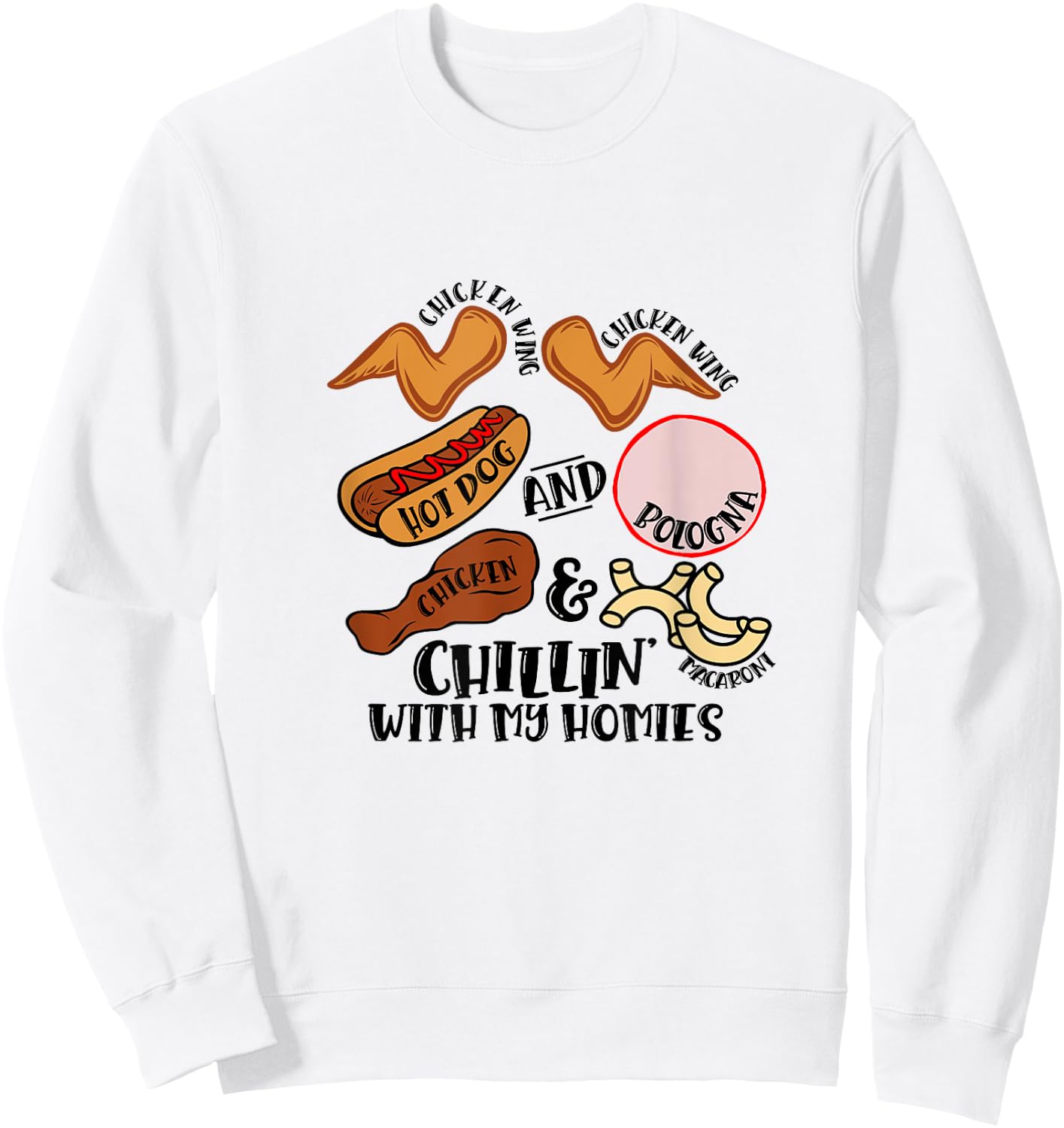 Chicken Wing Chicken Wing Hot Dog & Bologna Viral Song Lyric Women Sweatshirt - Sweatshirt | White