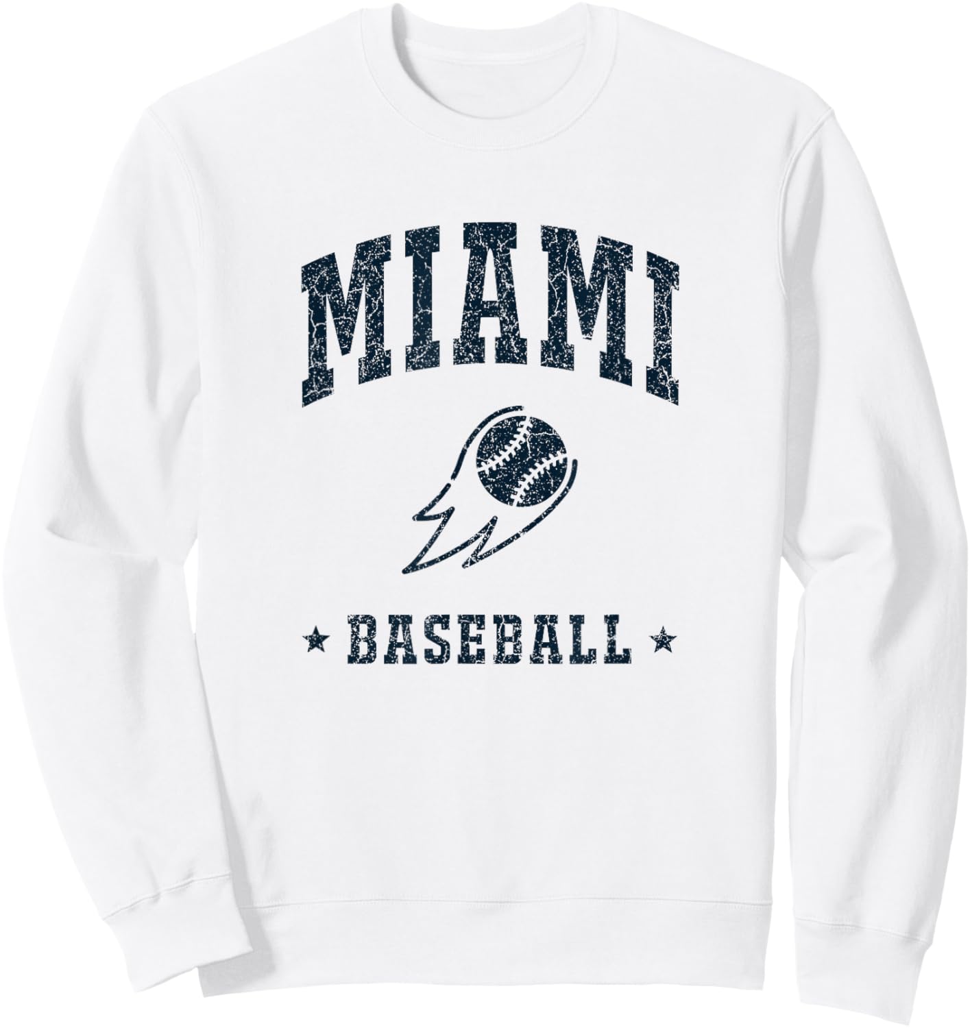 Miami Baseball Vintage Gameday Retro Baseball Lover Sweatshirt - Sweatshirt | White
