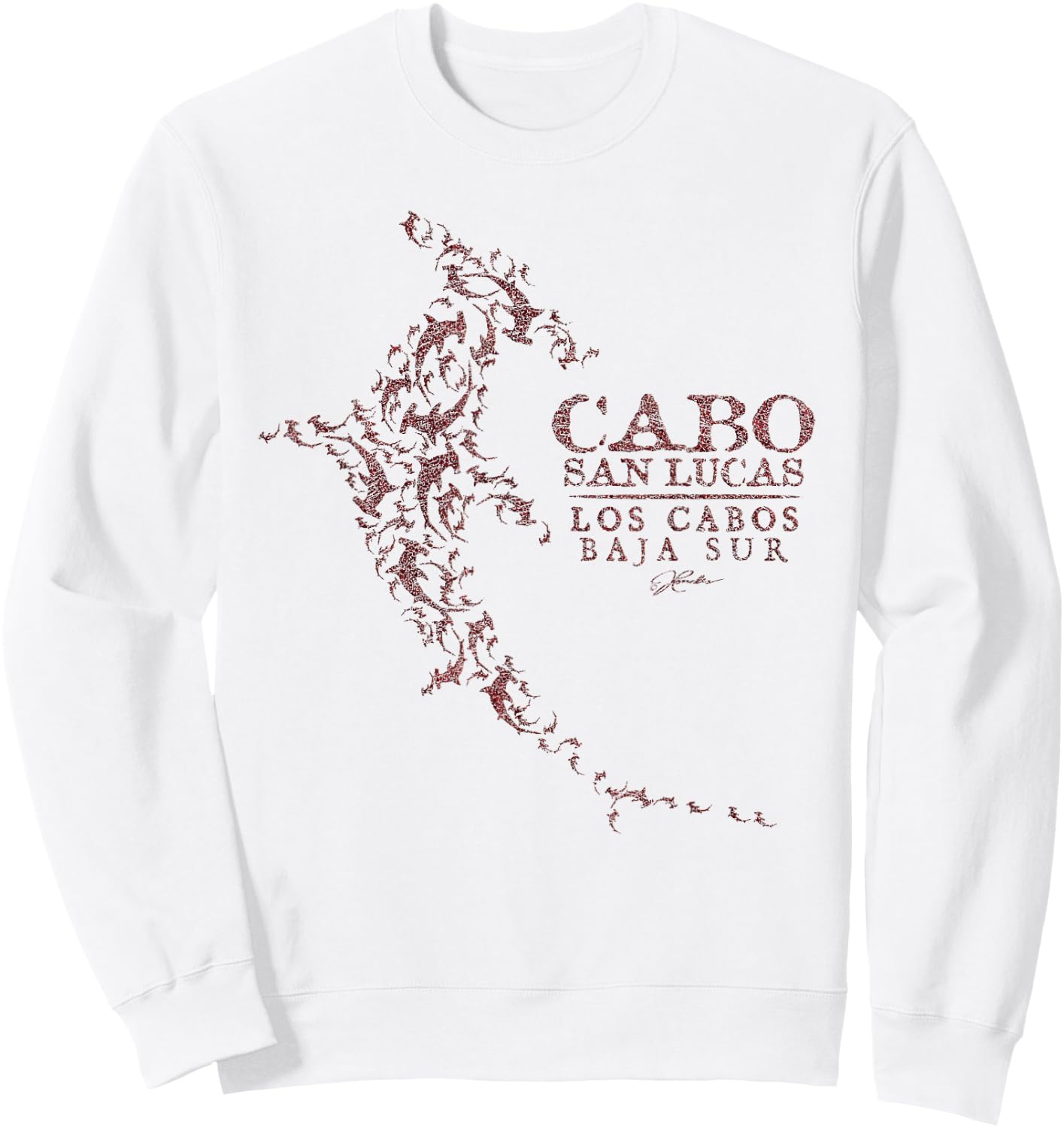 JCombs: Cabo San Lucas, Los Cabos Hammerhead Shark School Sweatshirt - Sweatshirt | White
