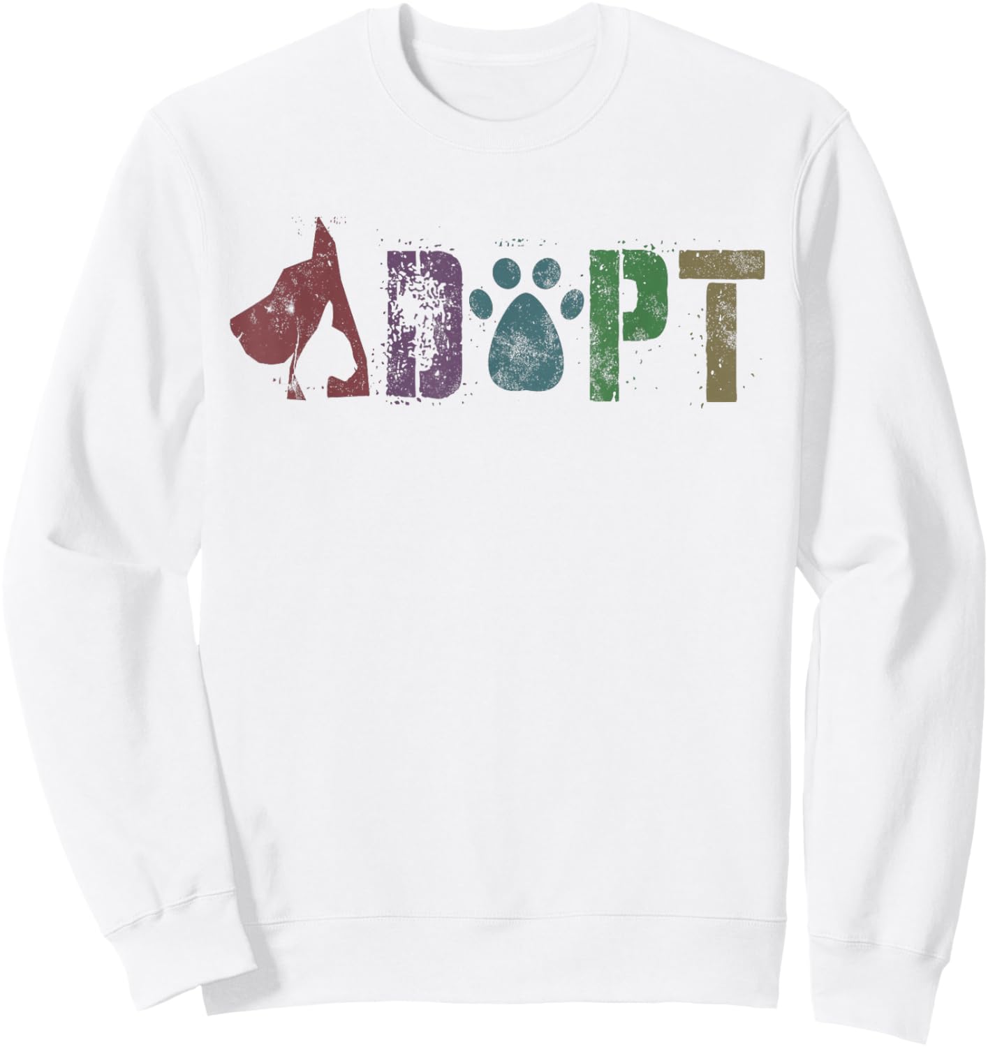 Vintage ADOPT Rescue Shelter Pets Adoption Volunteer Sweatshirt - Sweatshirt | White