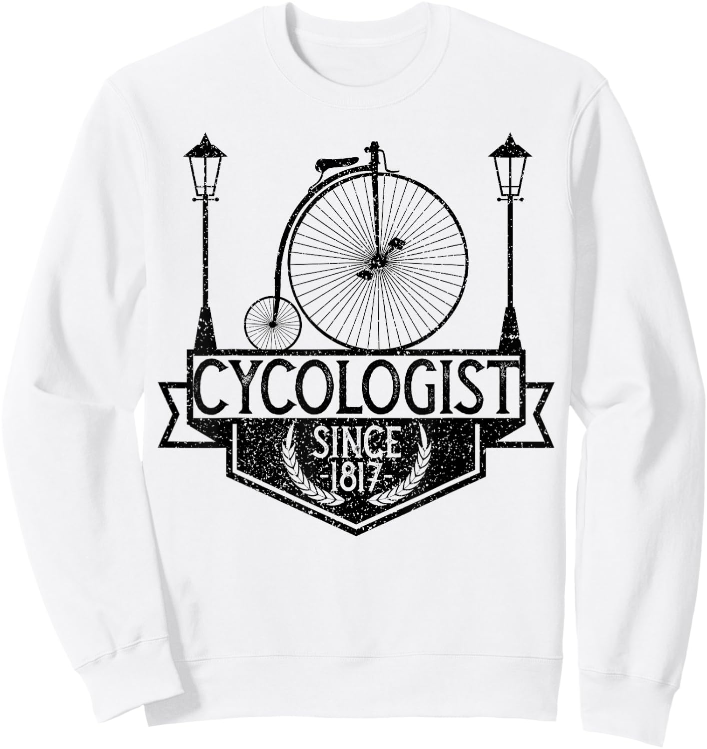 Cycologist Gentleman Vintage Bicycle Penny Farthing 1817 Sweatshirt - Sweatshirt | White