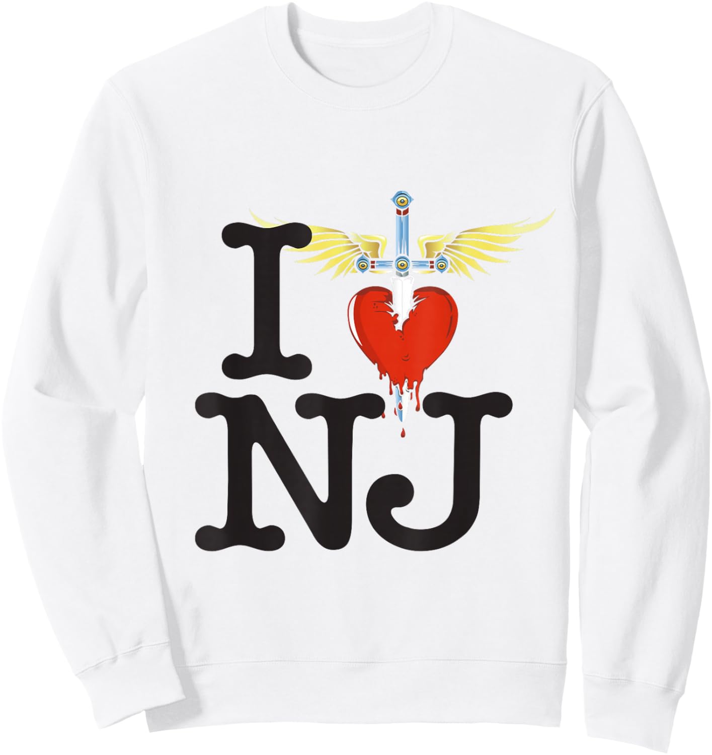 Official Bon Jovi NJ Sweatshirt - Sweatshirt | White