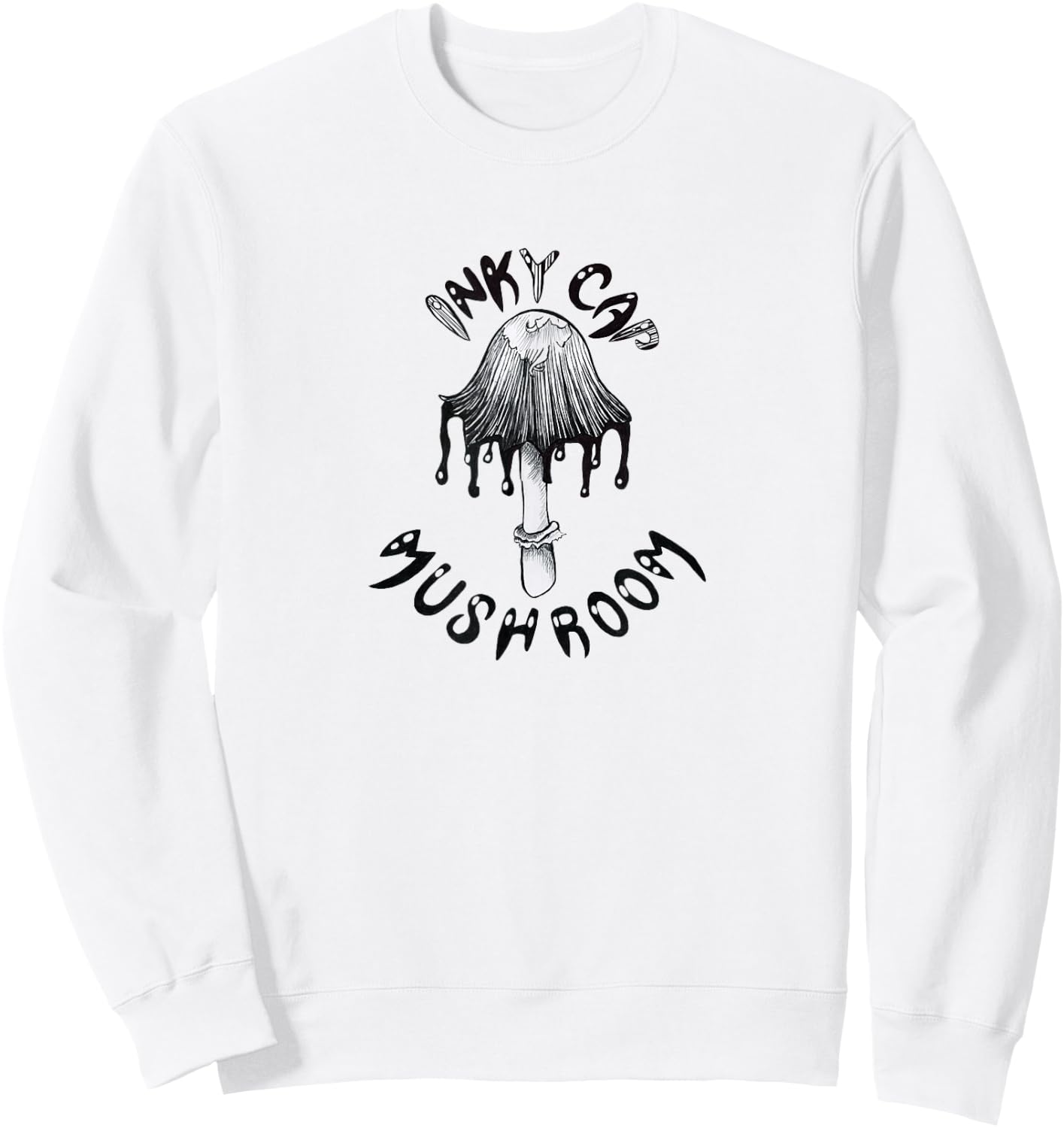 Inky cap mushroom novelty design toadstool wildlife stem cap Sweatshirt - Sweatshirt | White
