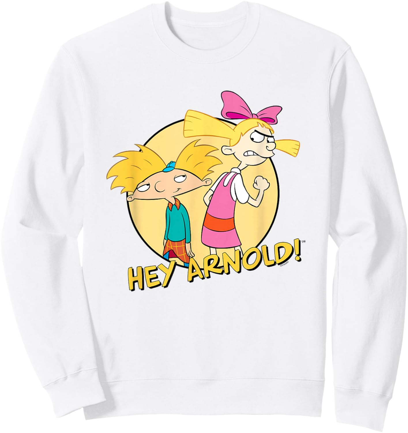 Hey Arnold! Iconic Arnold And Helga Rivalry Chest Poster Sweatshirt - Sweatshirt | White