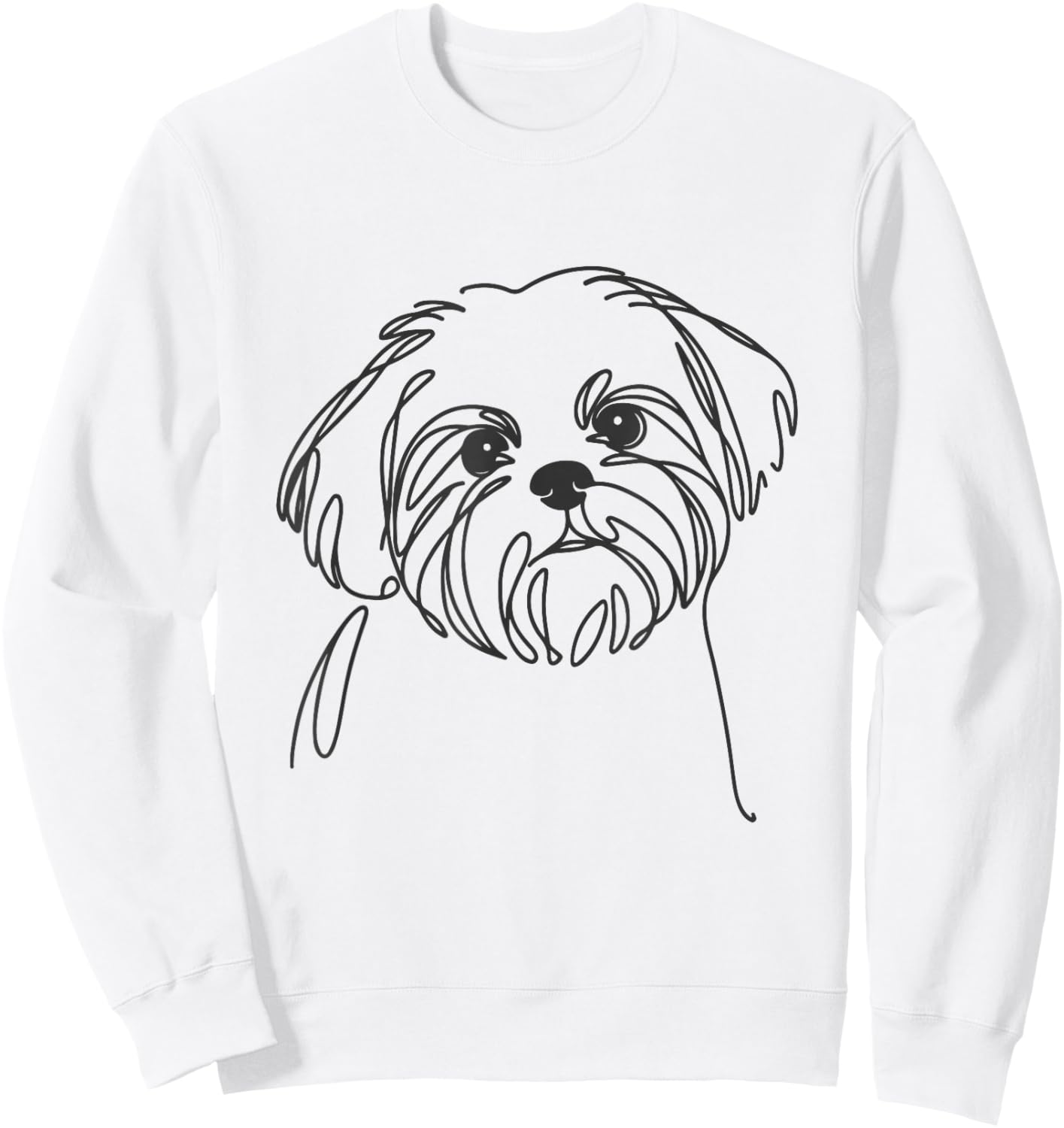 Line Art Dad Mom Dog - Shih Tzu Sweatshirt - Sweatshirt | White