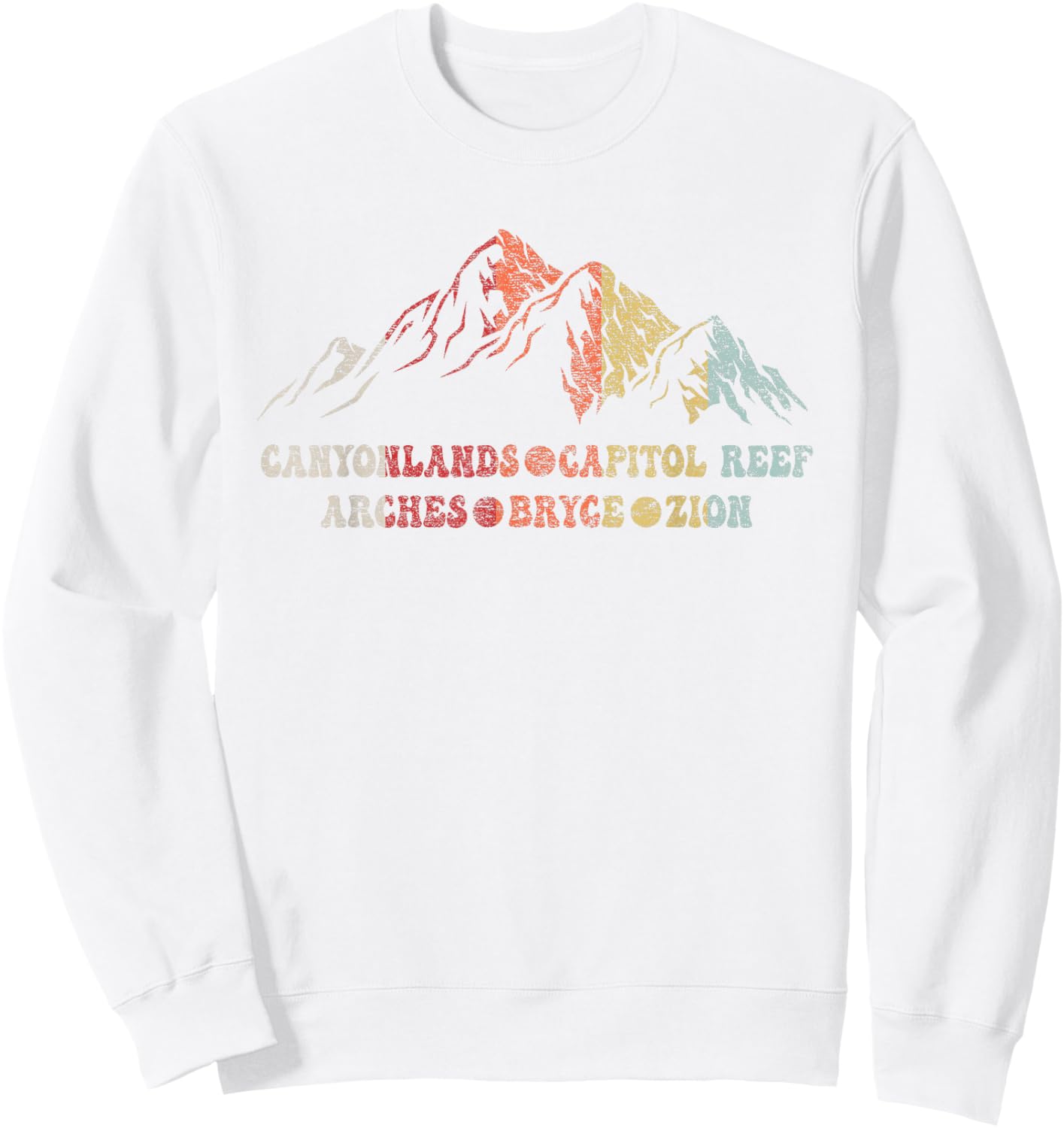 Vintage Utah Souvenir Big 5 Utah Mighty Five National Park Sweatshirt - Sweatshirt | White