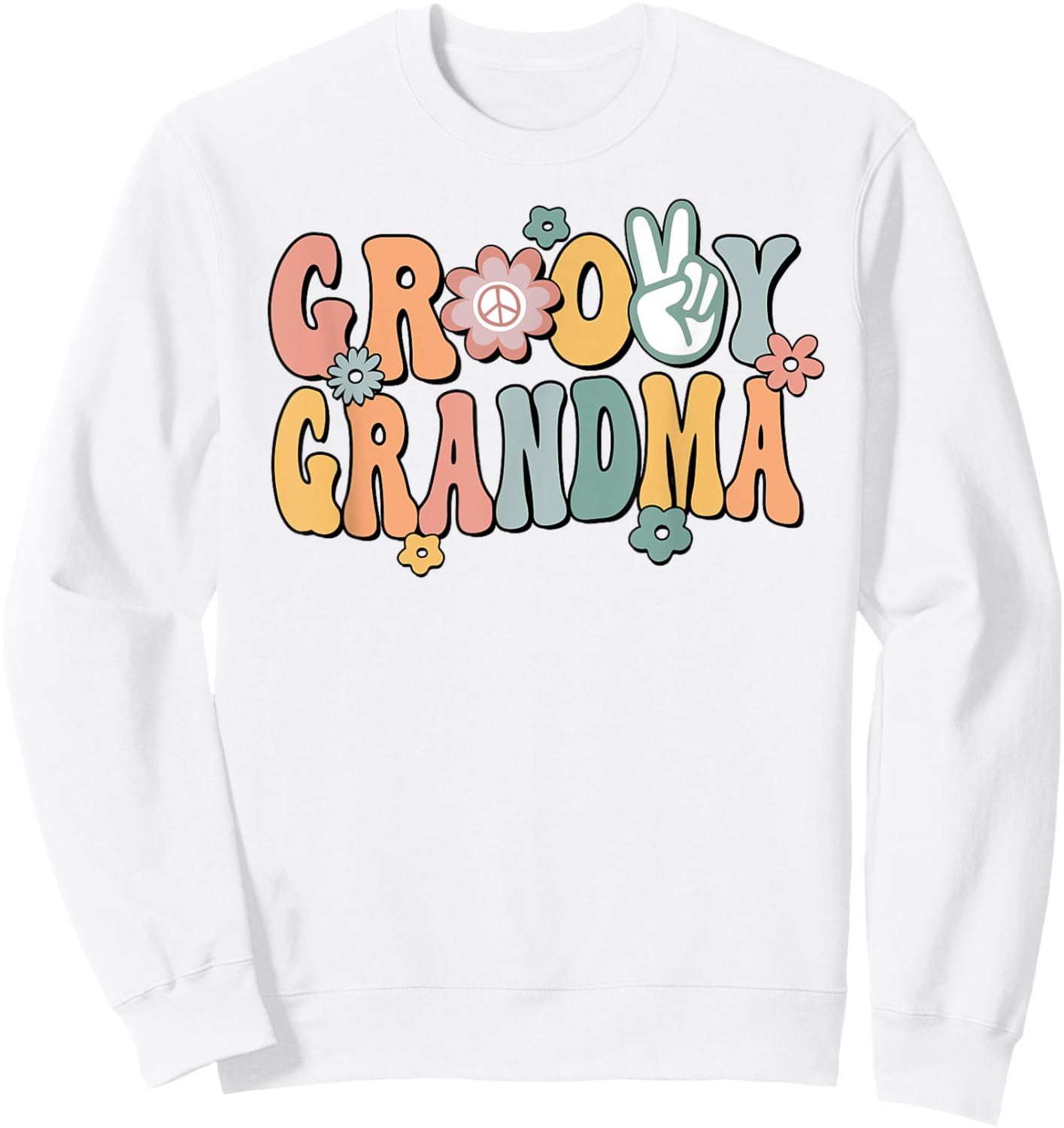 Groovy Grandma Retro Gigi Matching Family 1st Birthday Party Sweatshirt - Sweatshirt | White