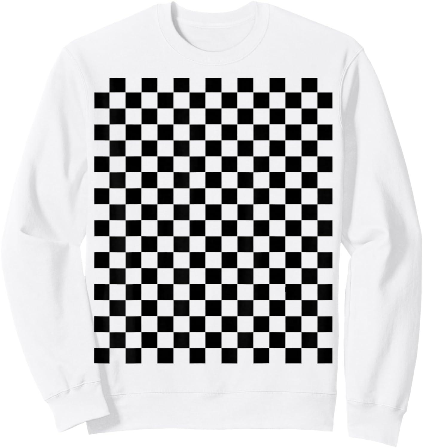 Checkerboard Squares Race Black Classic Check Pattern Sweatshirt - Sweatshirt | White