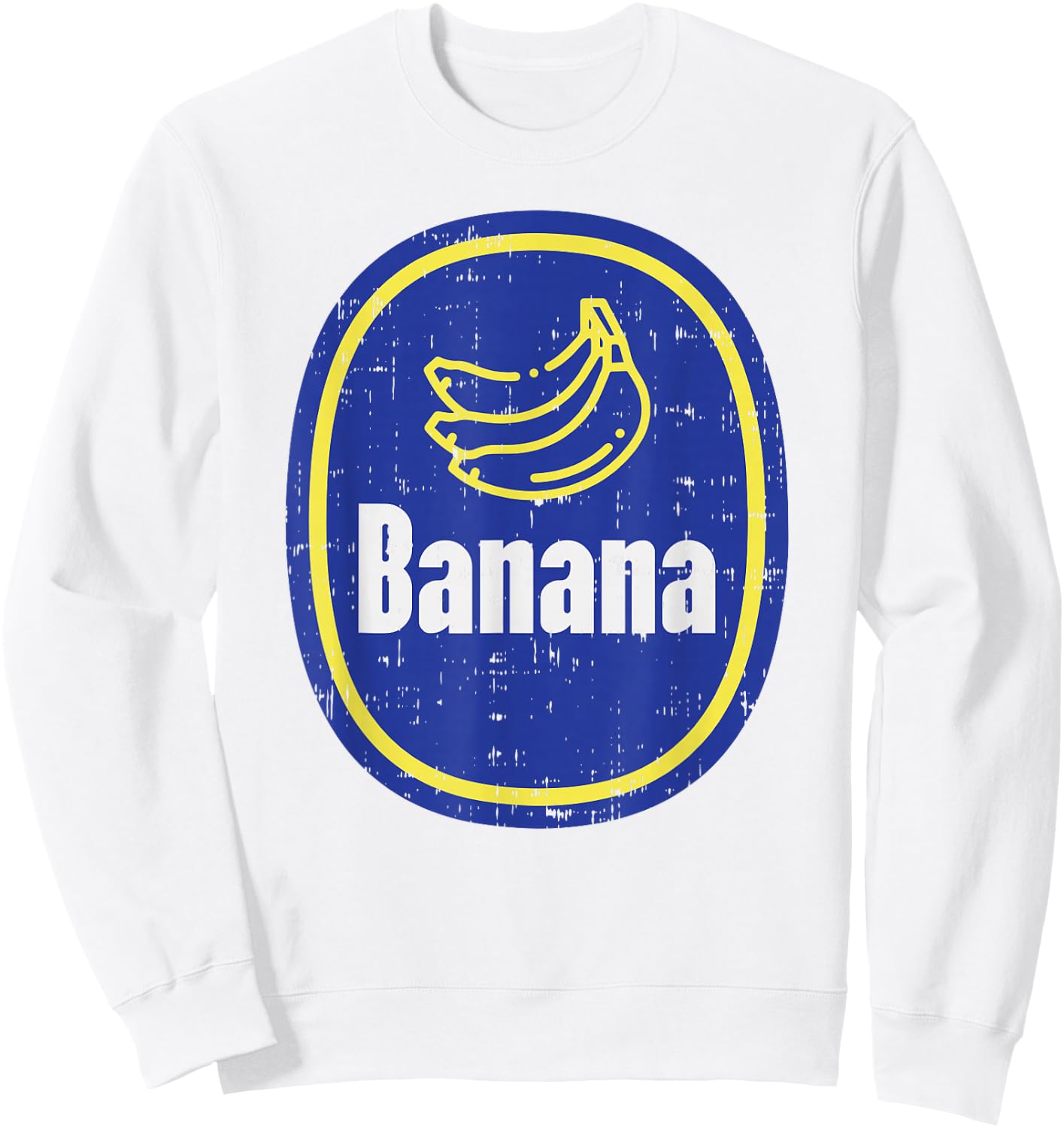 Banana Sticker Funny Fruit Lazy DIY Easy Halloween Costume Sweatshirt - Sweatshirt | White