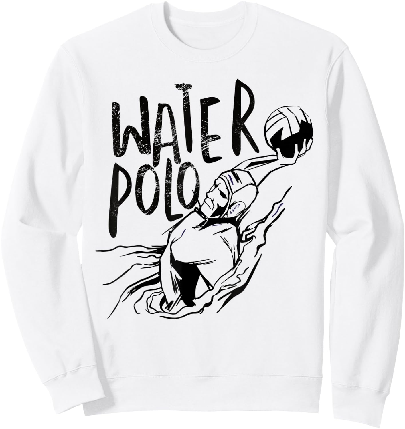 Water Polo Player Grunge Style - WaterPolo Design Ideas Sweatshirt - Sweatshirt | White