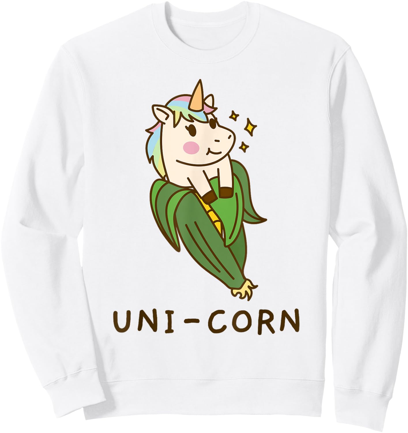 Uni Corn Unicorn on the cob funny cute birthday gift Sweatshirt - Sweatshirt | White