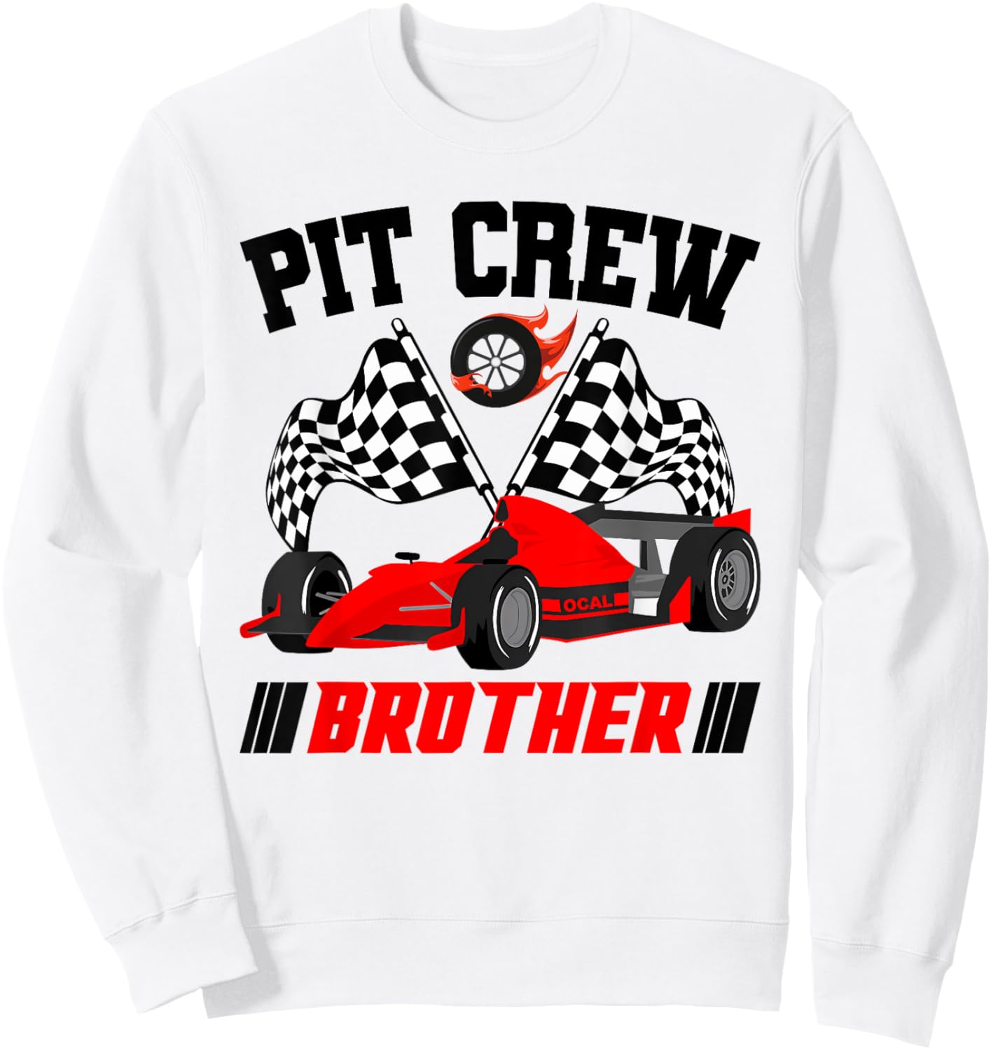 Brother Pit Crew Race Birthday Party Racing Matching Family Sweatshirt - Sweatshirt | White