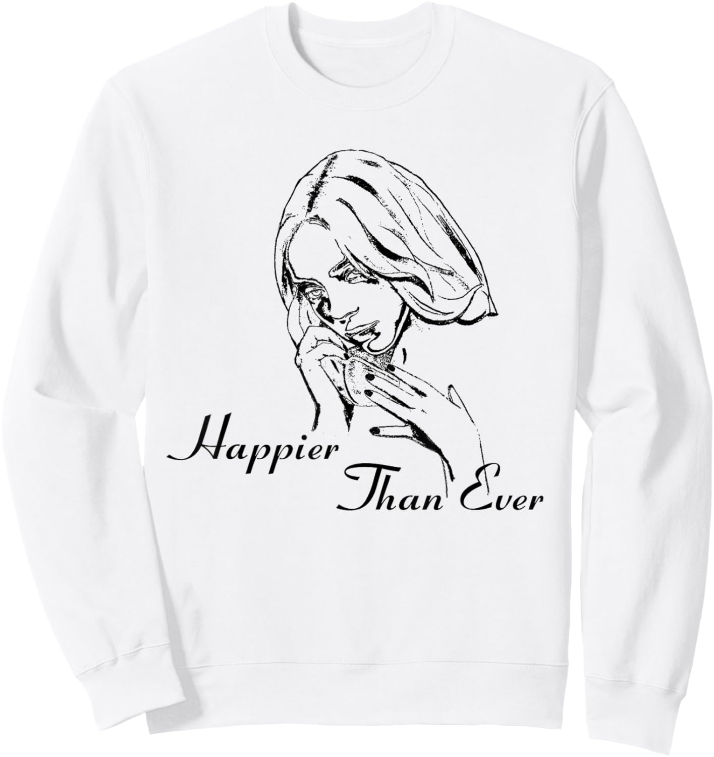 Official Billie Eilish Happier Than Ever White Sweatshirt - Sweatshirt | White