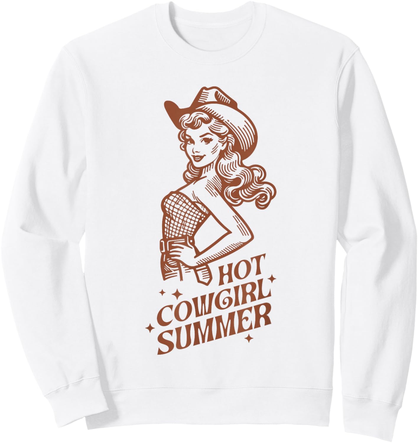 Women's Retro Western Rodeo Cowgirl Country Shirt , white, S Sweatshirt - Sweatshirt | White
