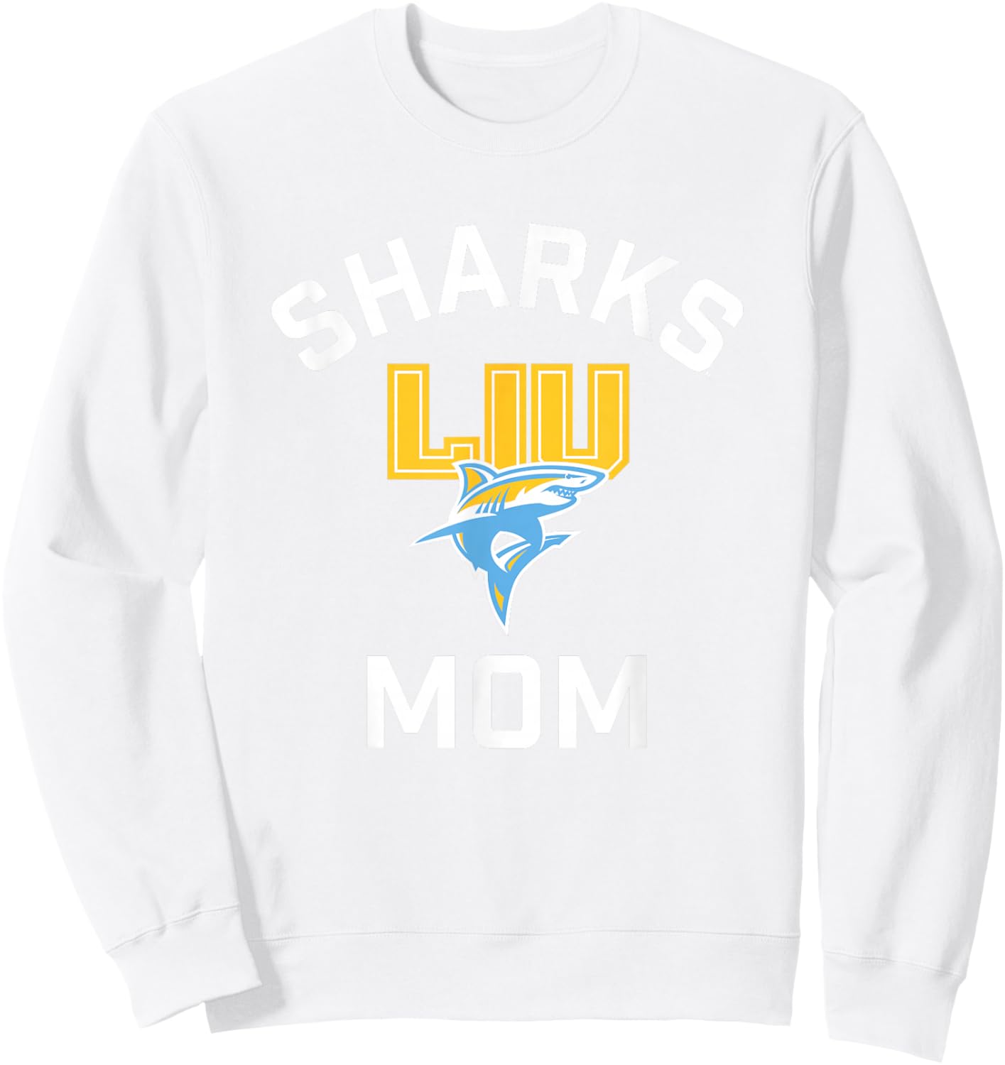 Long Island University LIU Blackbirds Arched Mom Sweatshirt - Sweatshirt | White