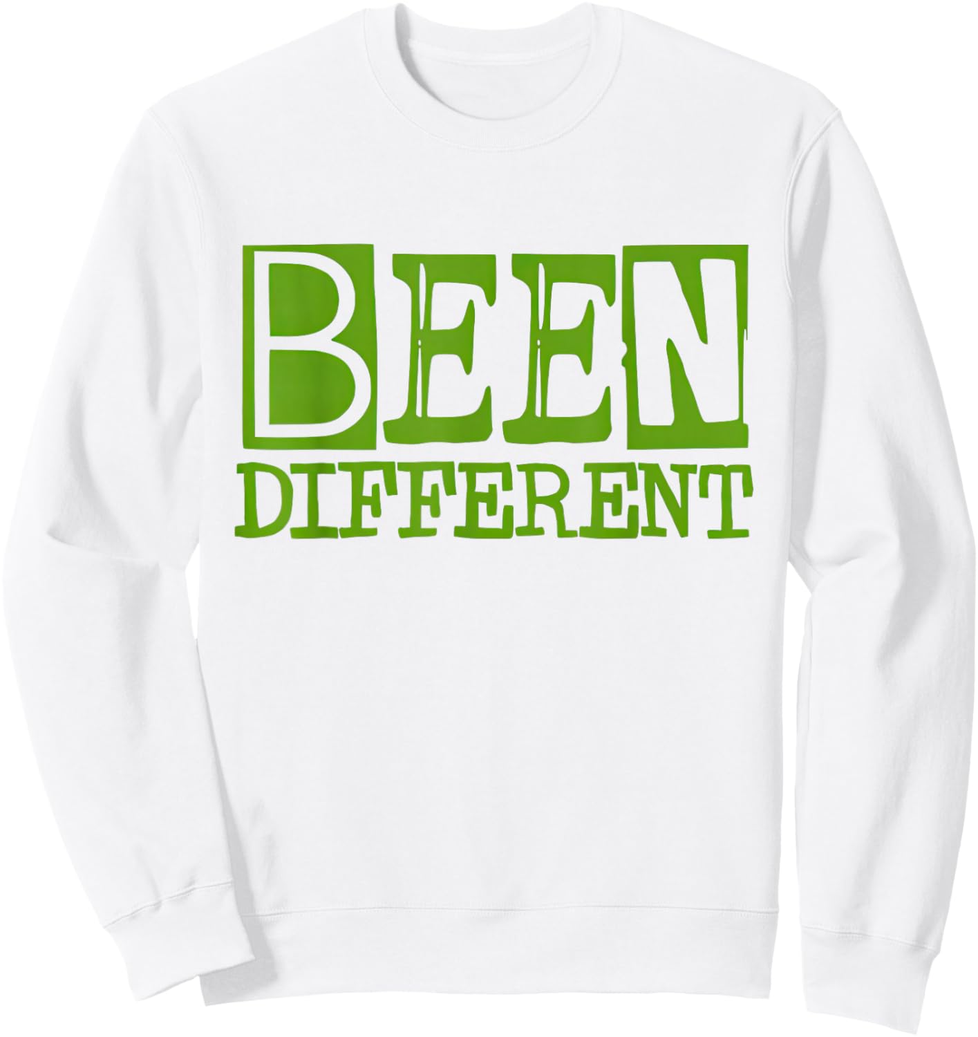 Chlorophyll Green White Color Match Sweatshirt - Sweatshirt | White