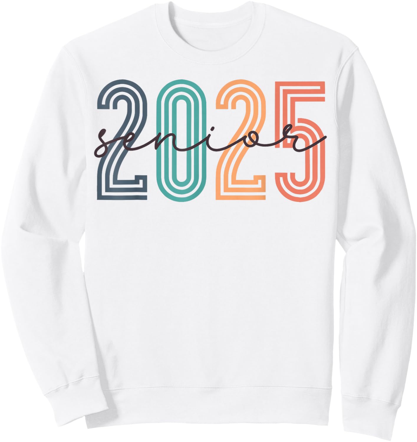 Senior 2025 Class Of 2025 Back To School Retro Graduation Sweatshirt - Sweatshirt | White