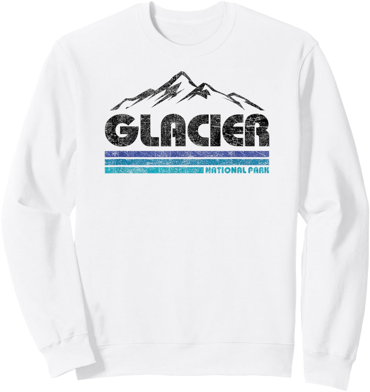 Vintage Glacier National Park Retro Mountain Kids Souvenir Sweatshirt - Sweatshirt | White