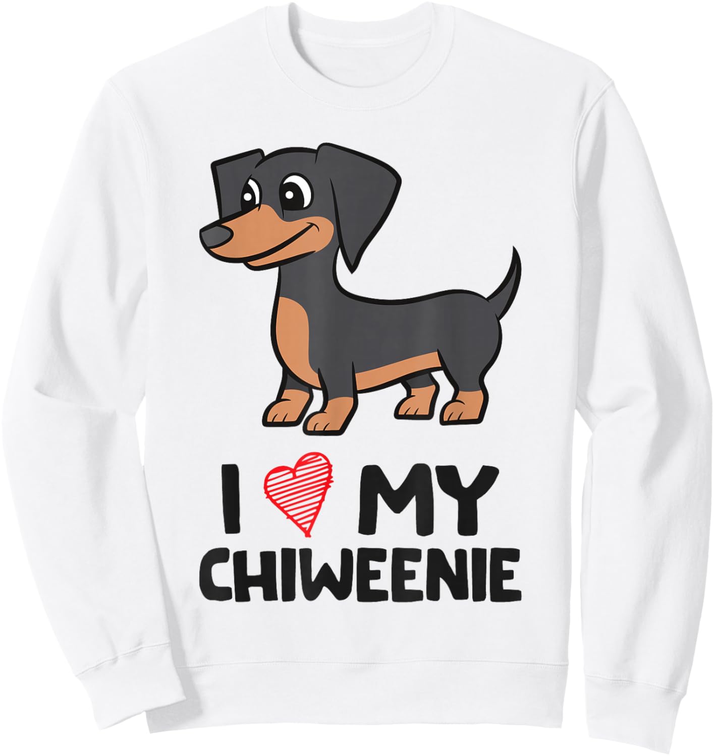 Chiweenie Dog I Love My Chiweenie Sweatshirt - Sweatshirt | White