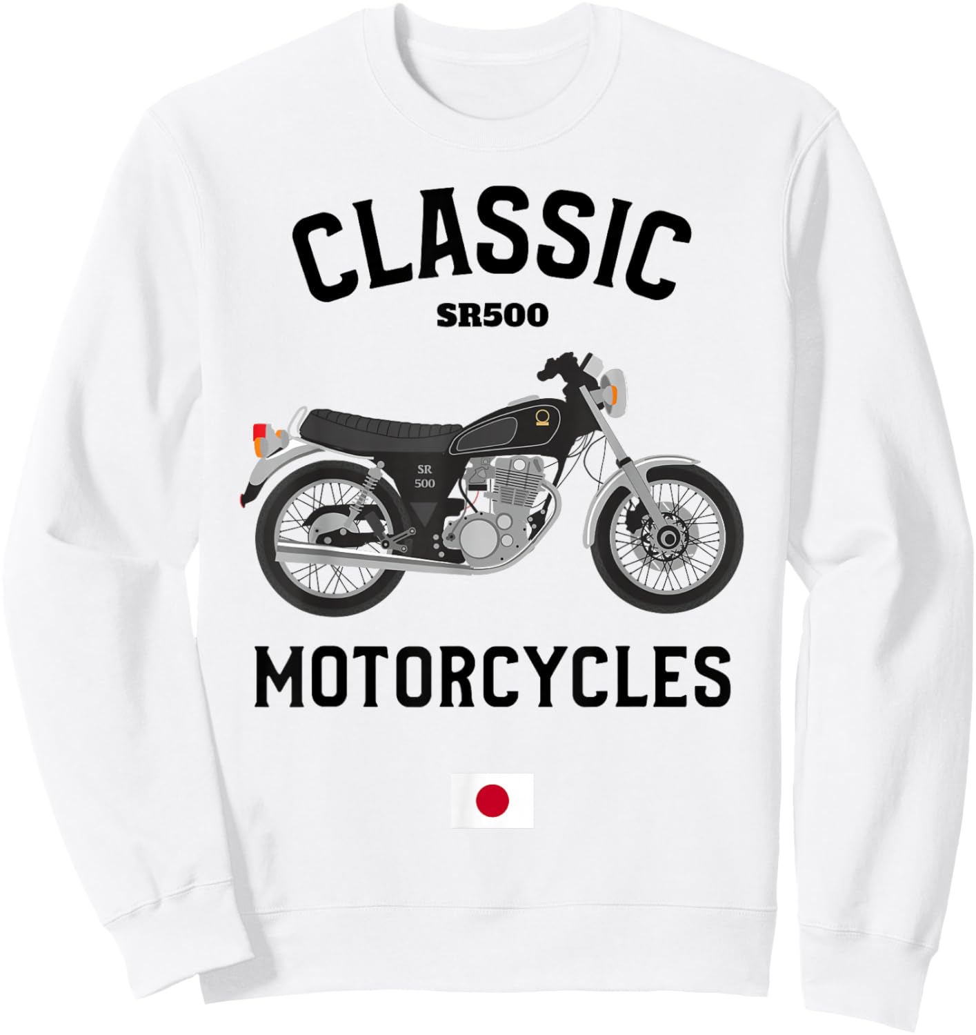SR500 schwarz Speichen Classic Bike Motorradfahrer Motorrad Sweatshirt - Sweatshirt | White